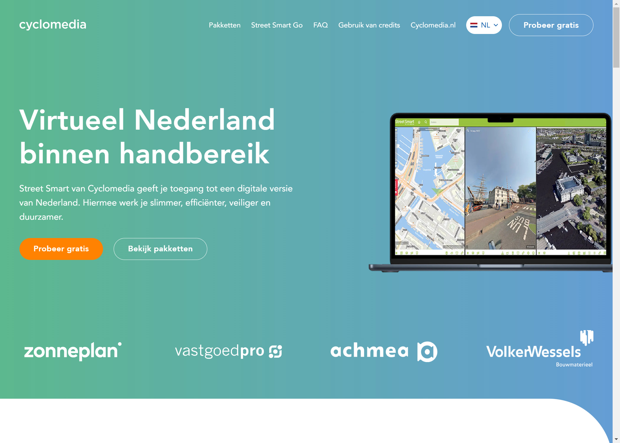 Frontend development voor het Cyclomedia Shop project.