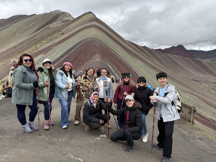 W&W group at Rainbow Mountain in Peru
