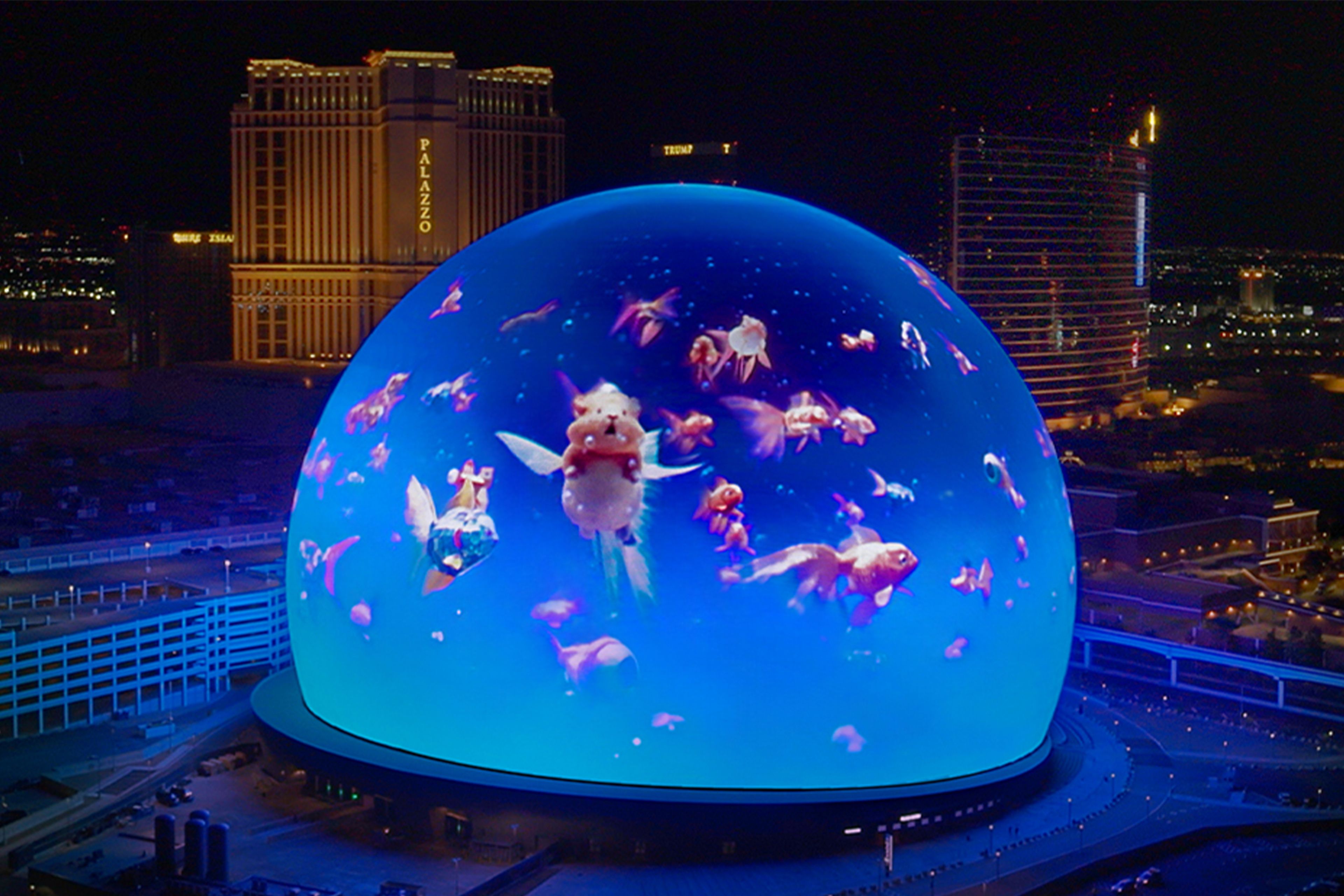 Fish in the sphere in Las Vegas