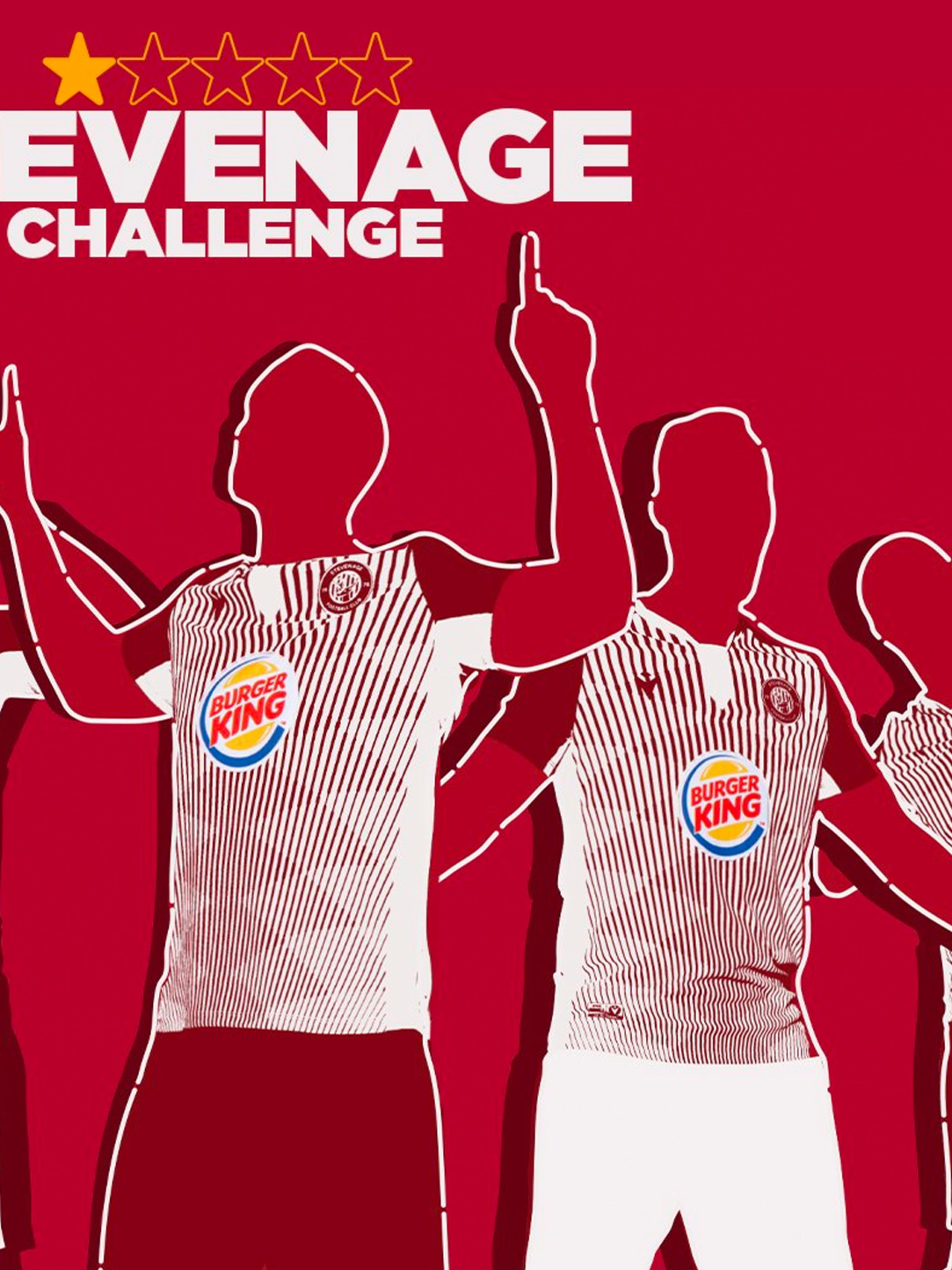 Illustration showing lots of people in Burger King sponsored football shirts