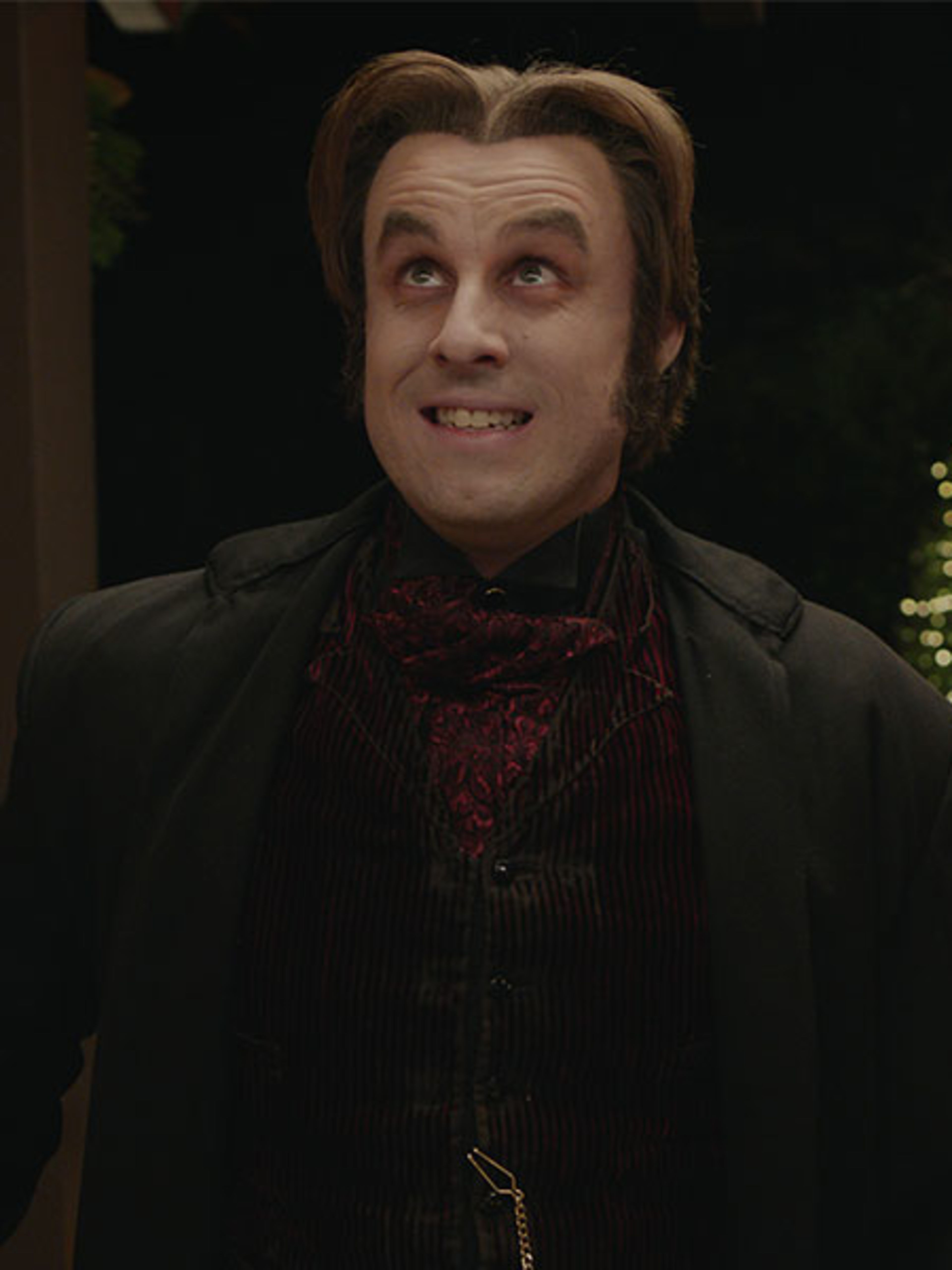 A woman and her vampire boyfriend on the doorstep to meet her parents at Christmas