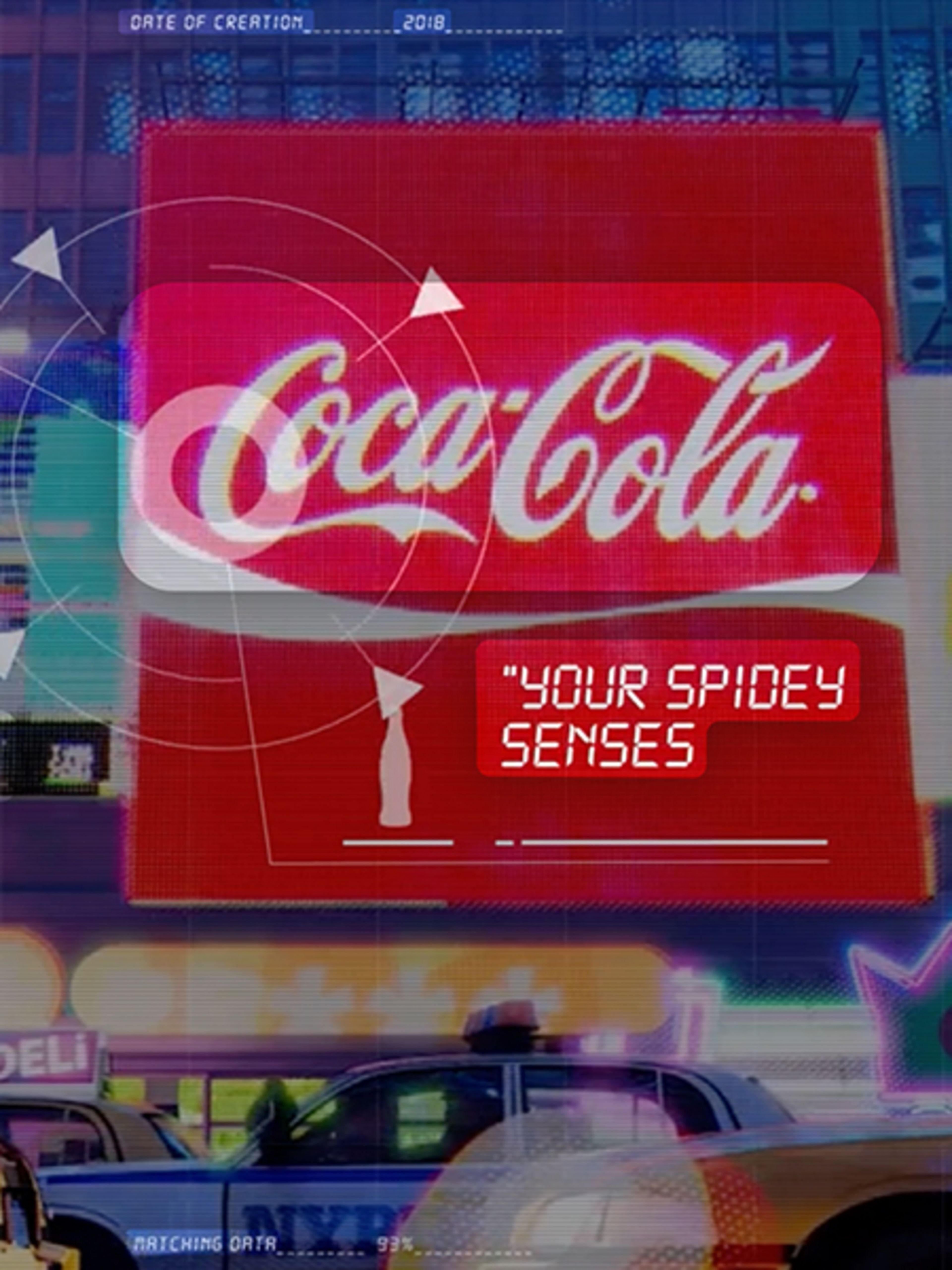 Virtual target showing on top of a Coca-Cola logo