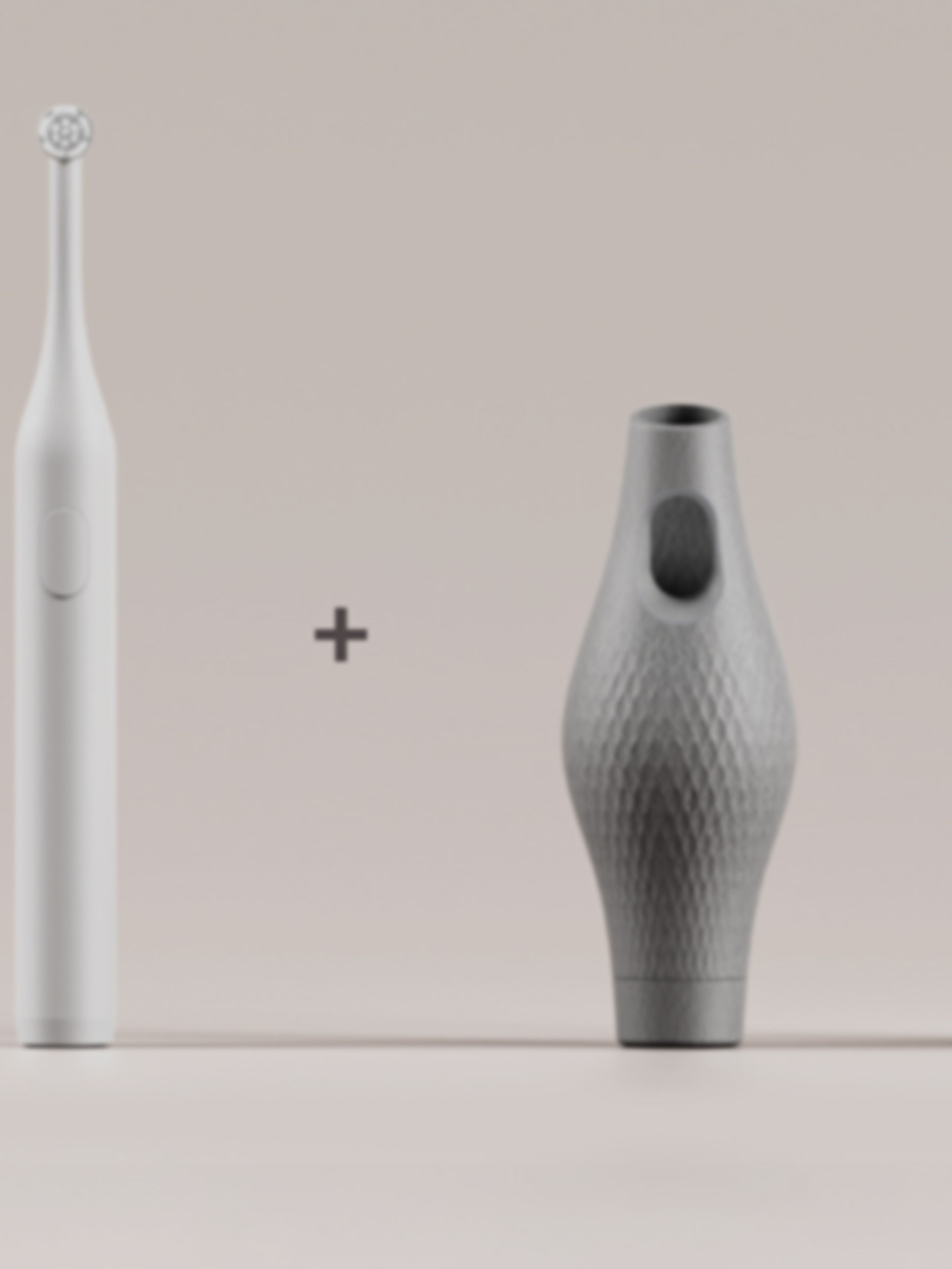 Three toothbrushes sitting next to each other with adaptive hand grips