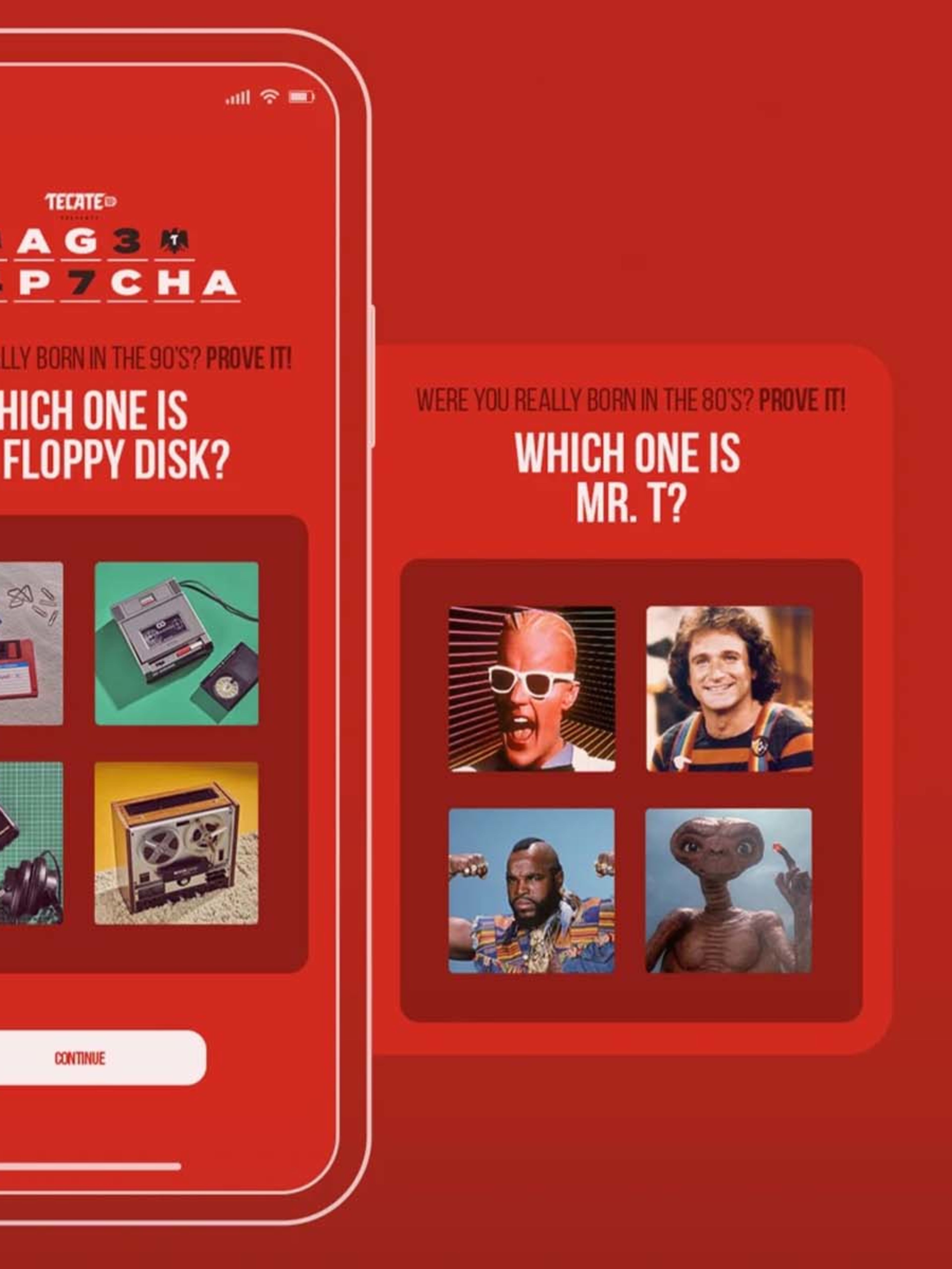 Mobile phone screen showing VML's Age Captcha