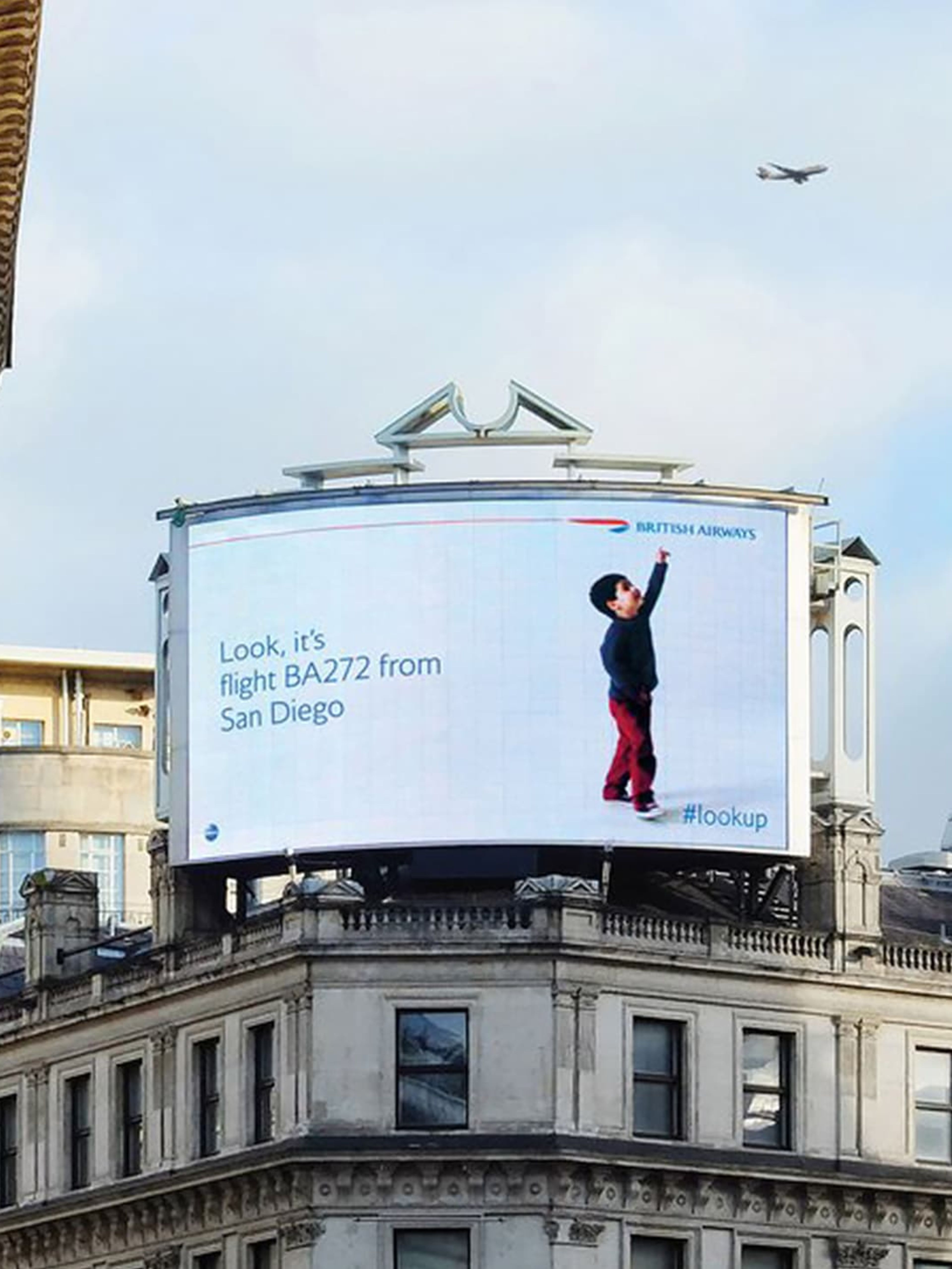 Advertising board on a building