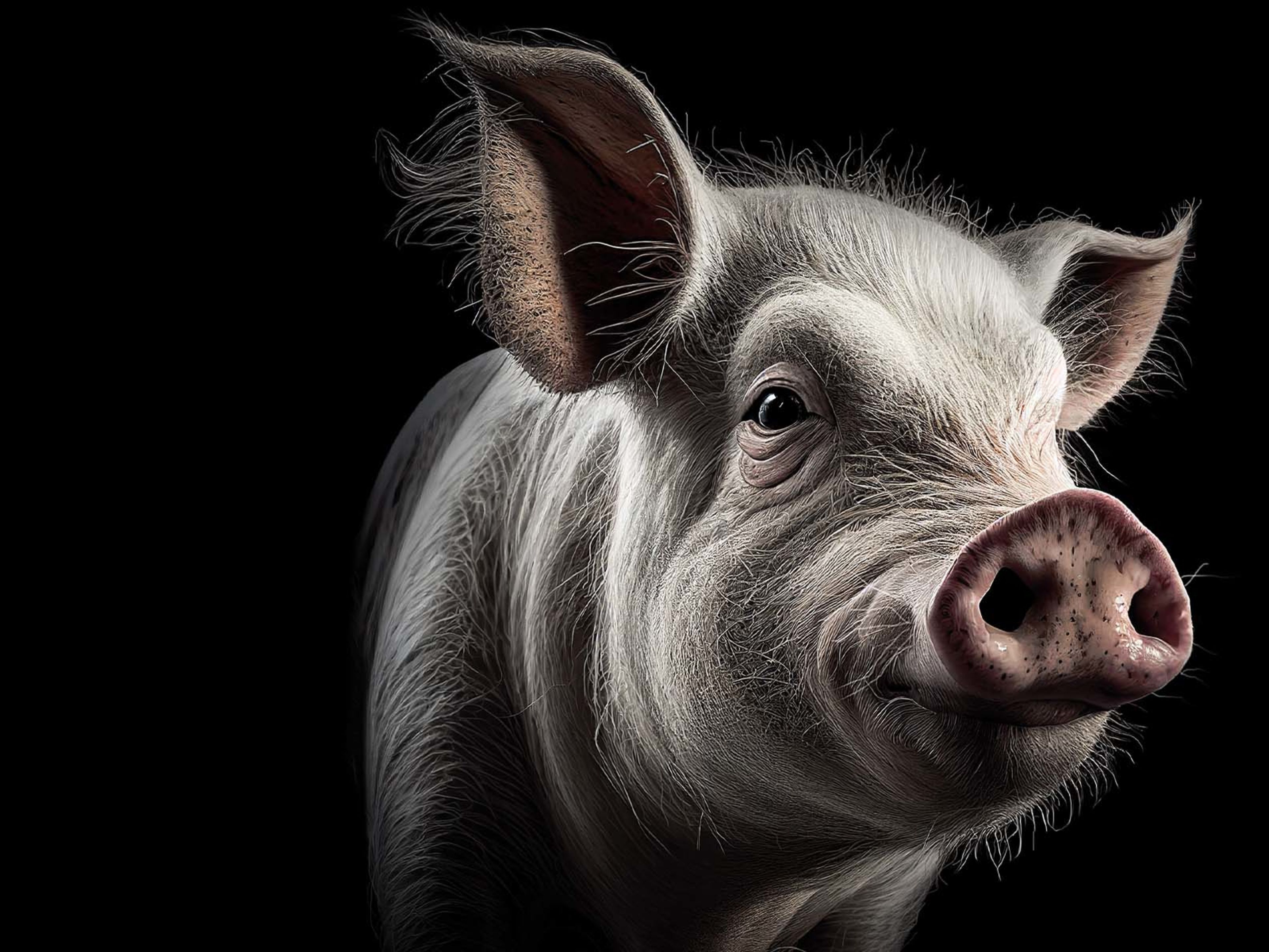 AI generated image of an old pig