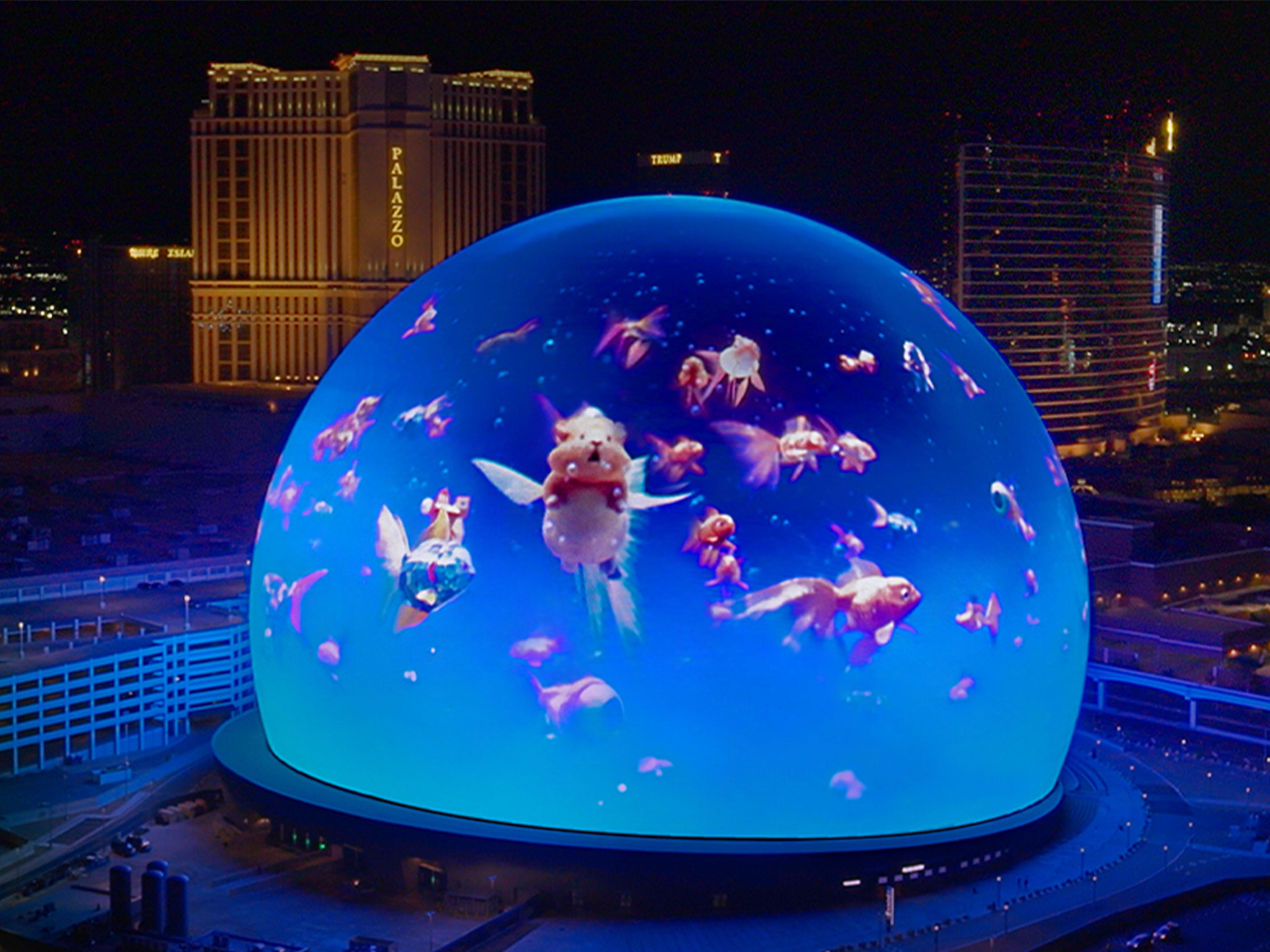 Fish in the sphere in Las Vegas