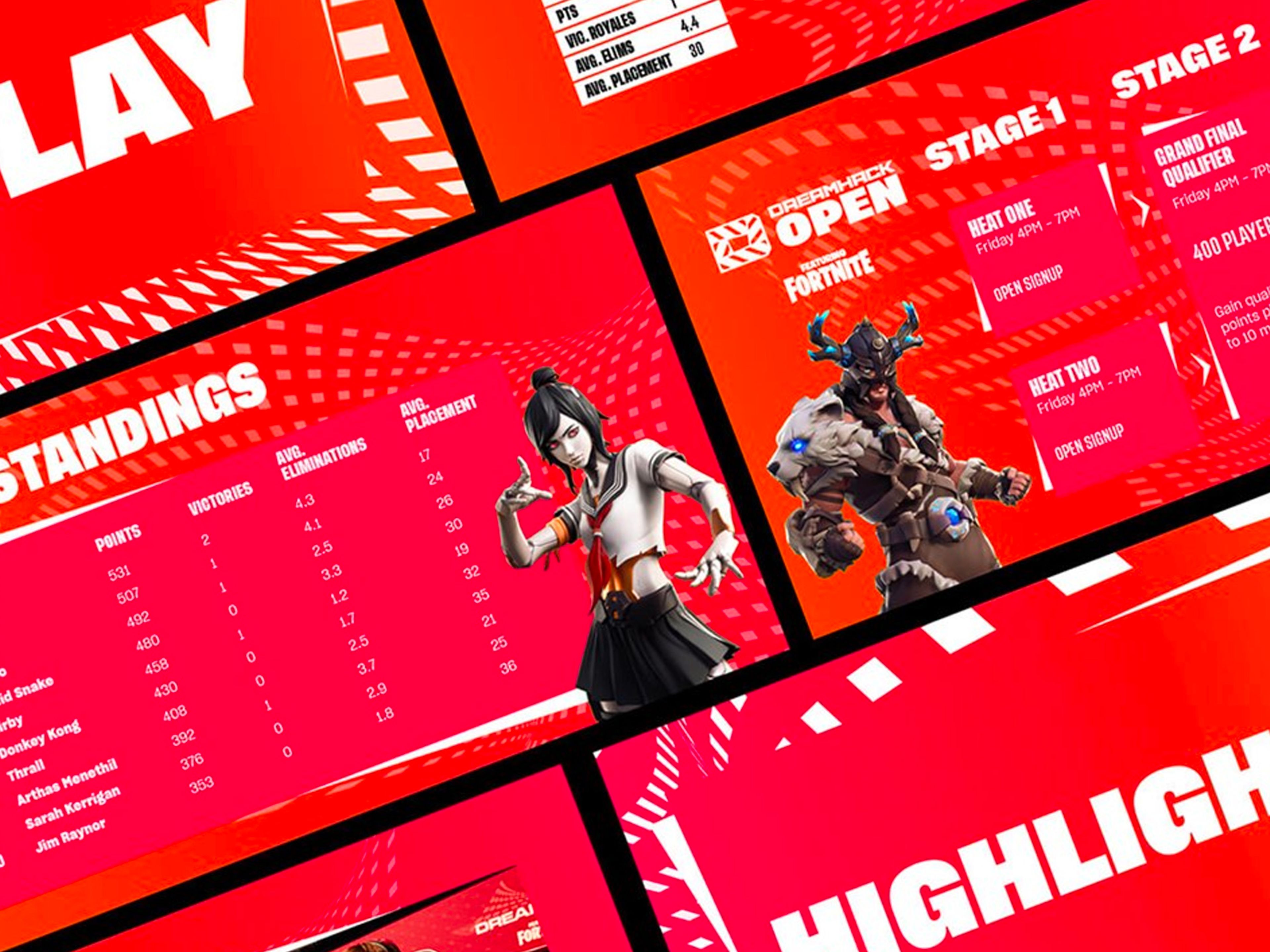 DreamHack x Fortnite gaming scorecard