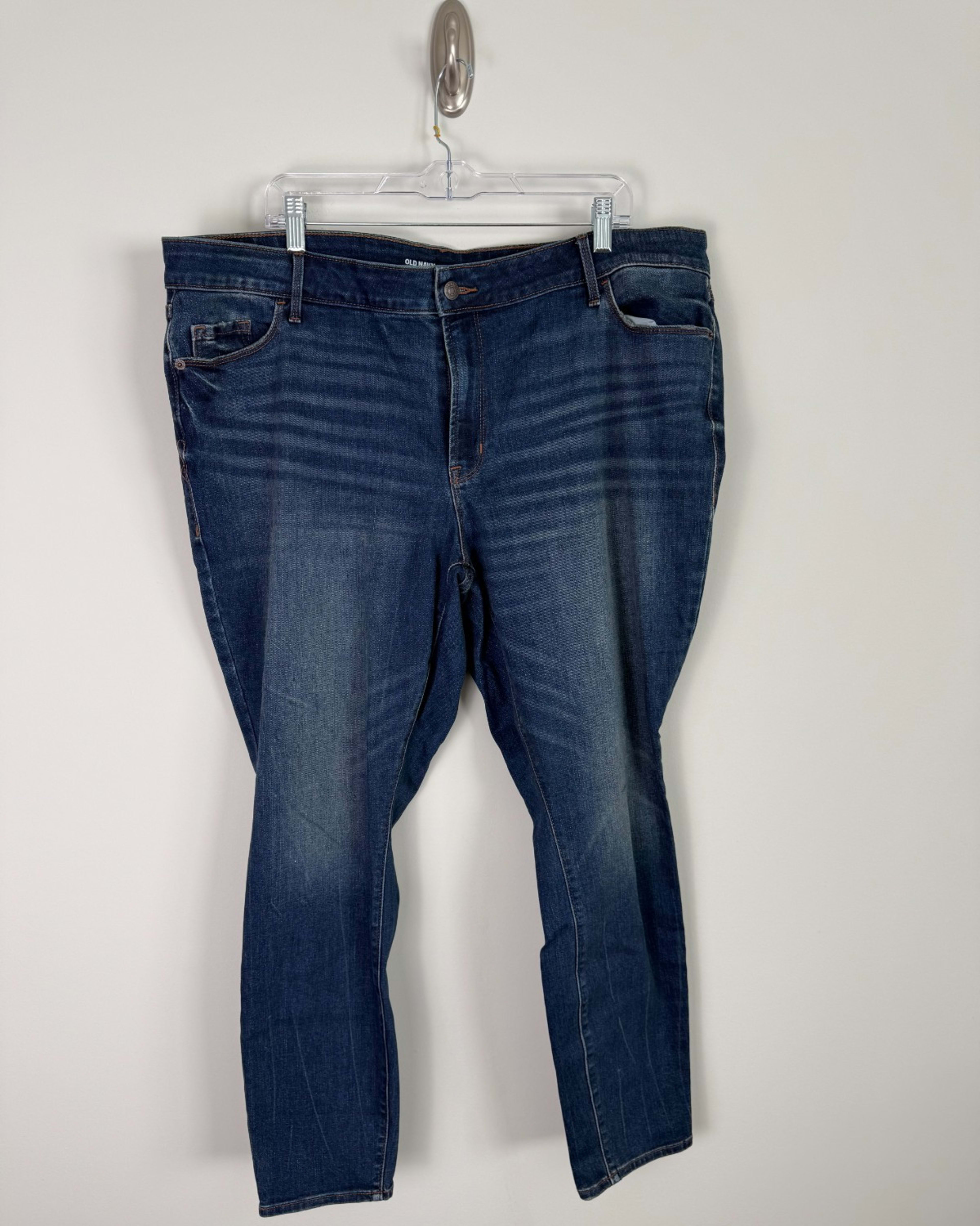 Old Navy High Rise Pop Icon Skinny Jeans Women's 22 Blue Denim Solid Casual