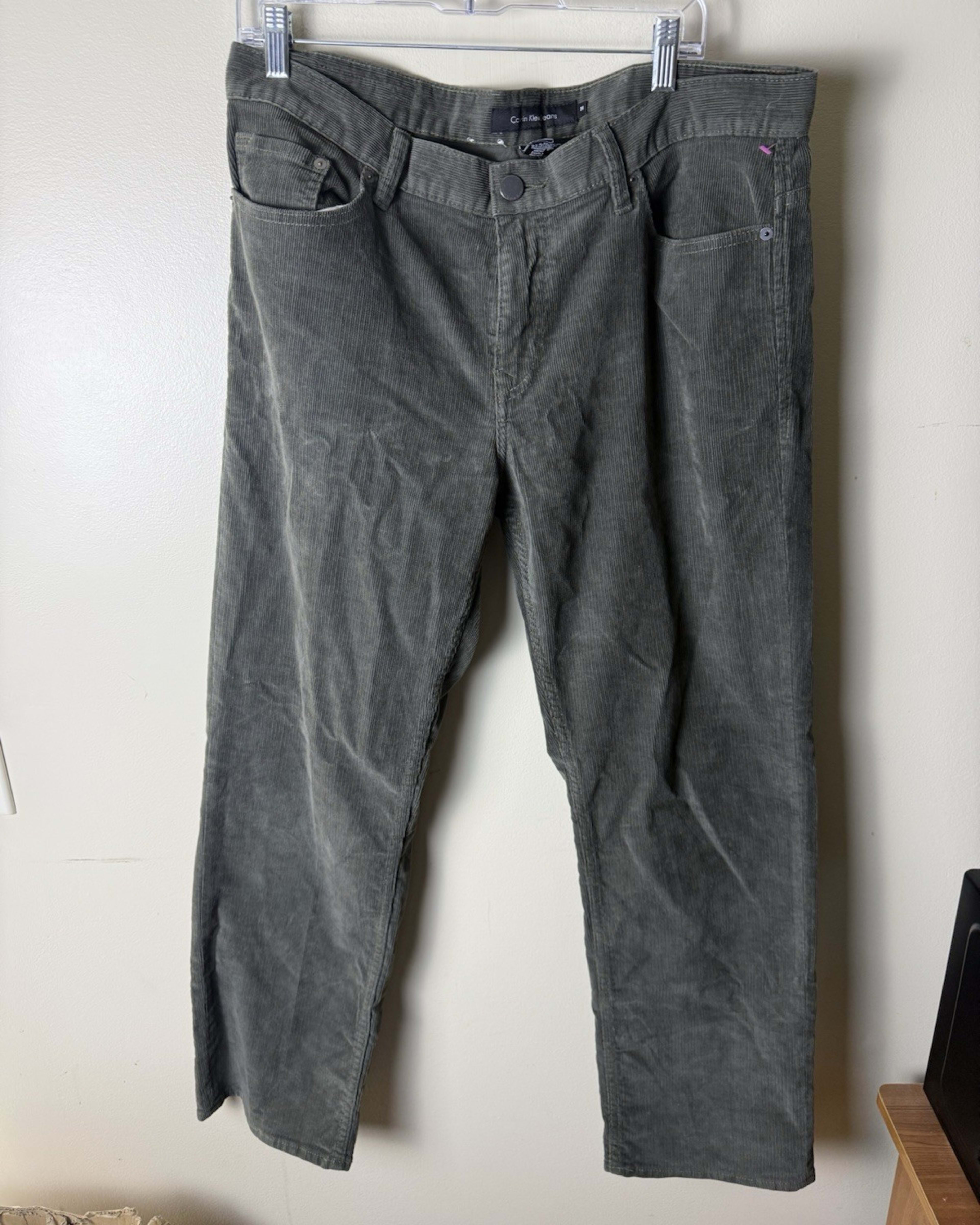 Vintage Calvin Klein Jeans Cotton Corduroy Straight Leg 5 Pocket Mens 36 Gray