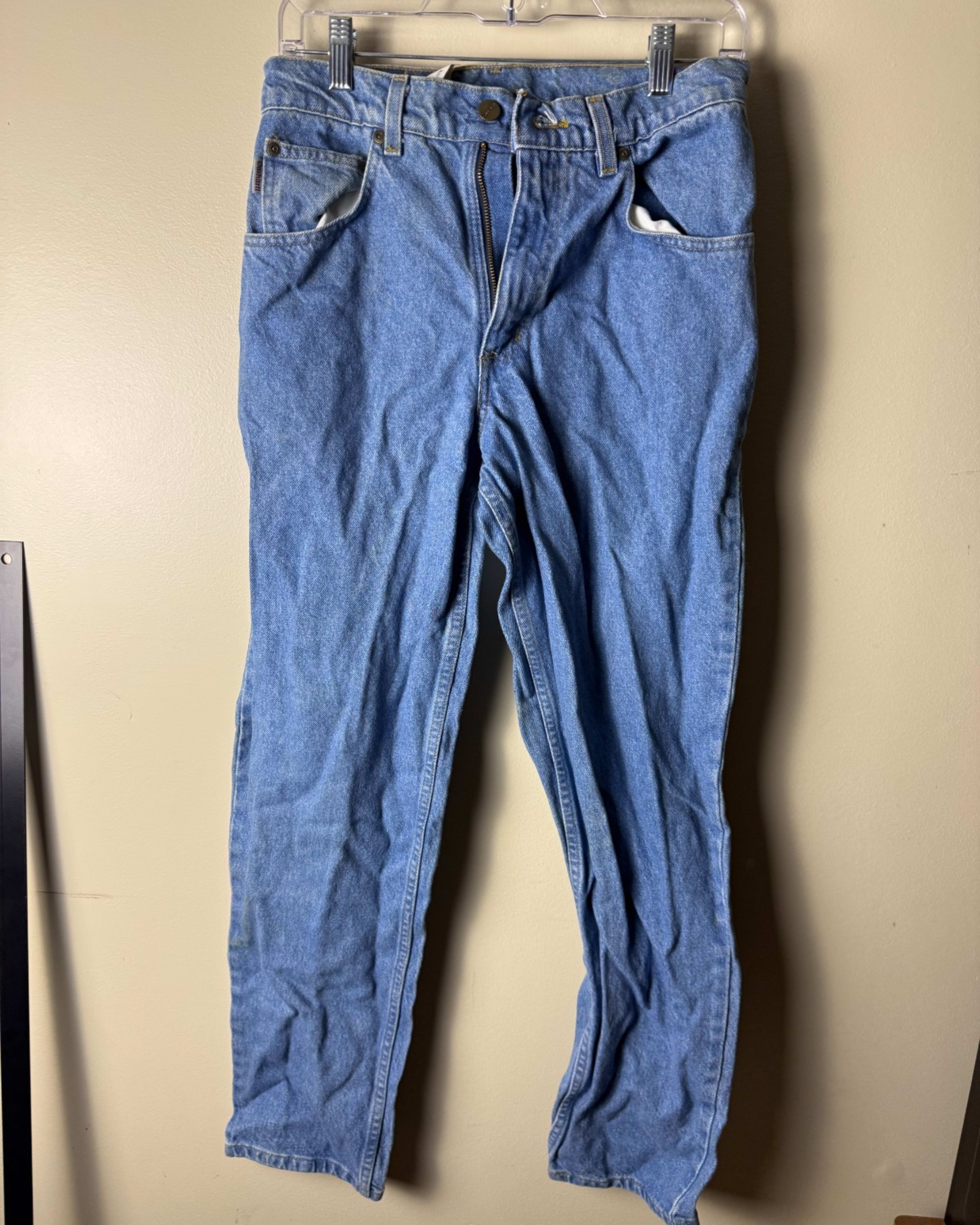 Vintage Carhartt Blue Jeans Mens 30x30 Straight Leg Relaxed Fit Denim