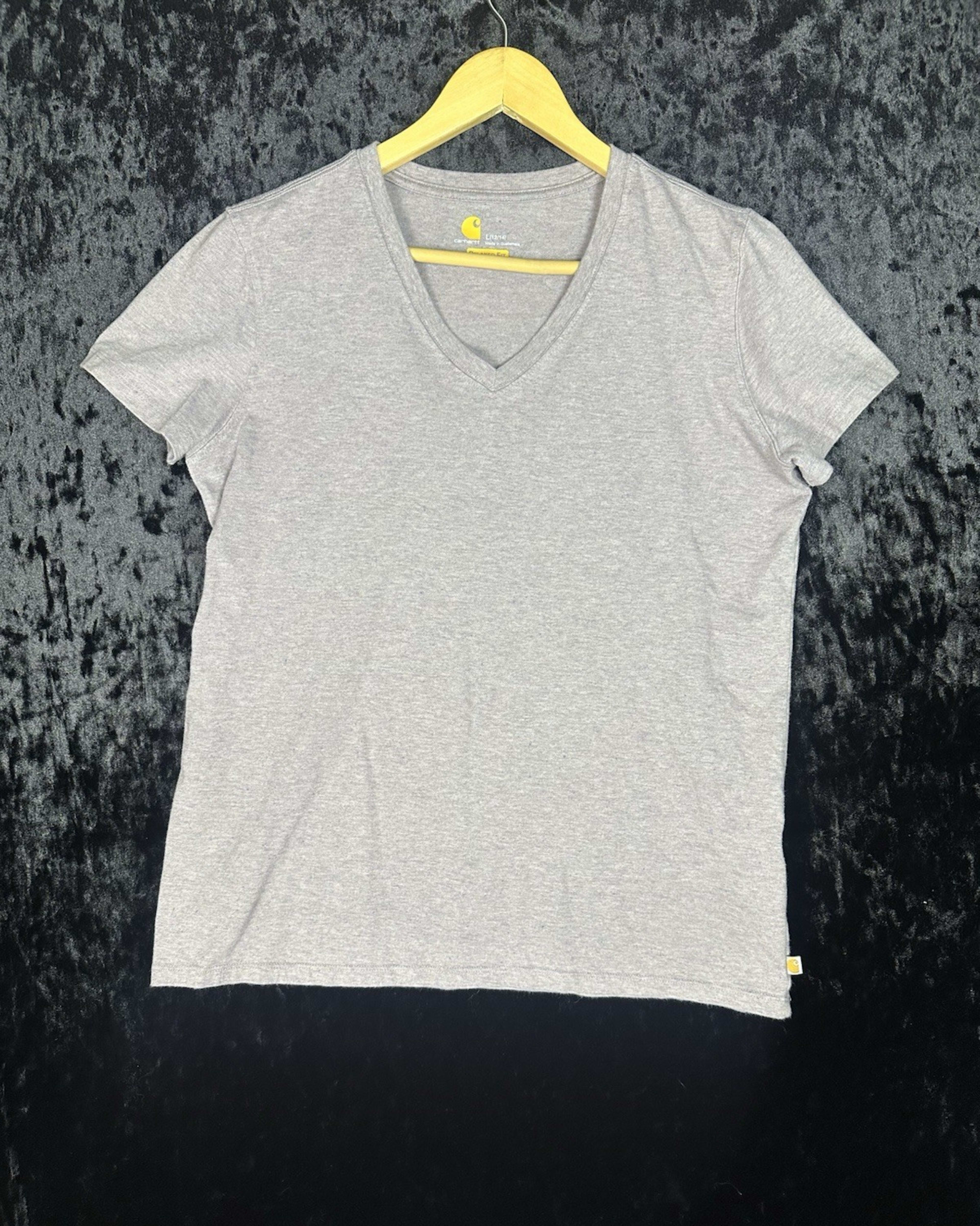 Carhartt T Shirt Youth Girls L 12/14 Light Pink Relaxed Fit  V Neck
