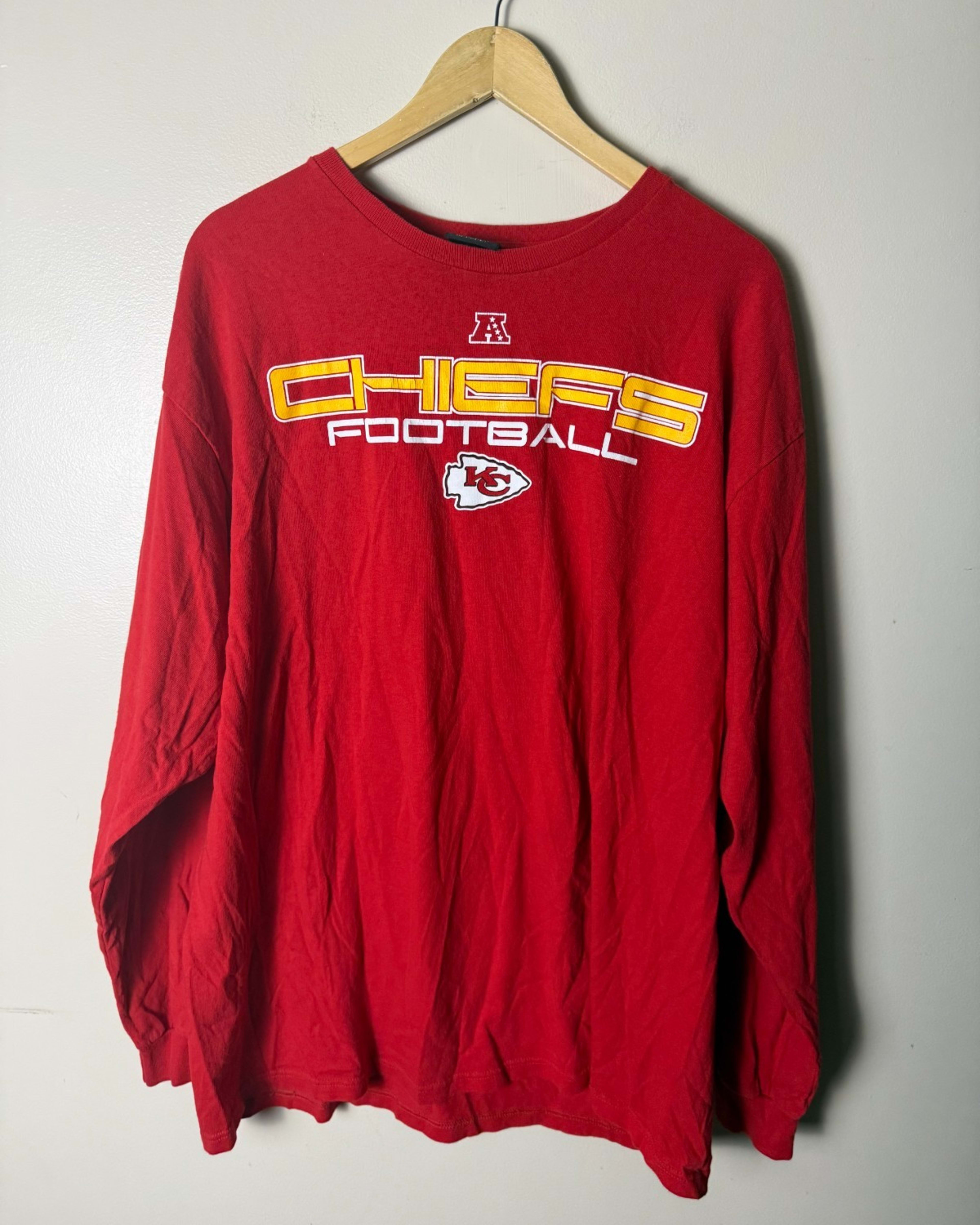 Kansas City Chiefs Long Sleeve Shirt Men L/XL NFL Team Apparel Red Football Tee