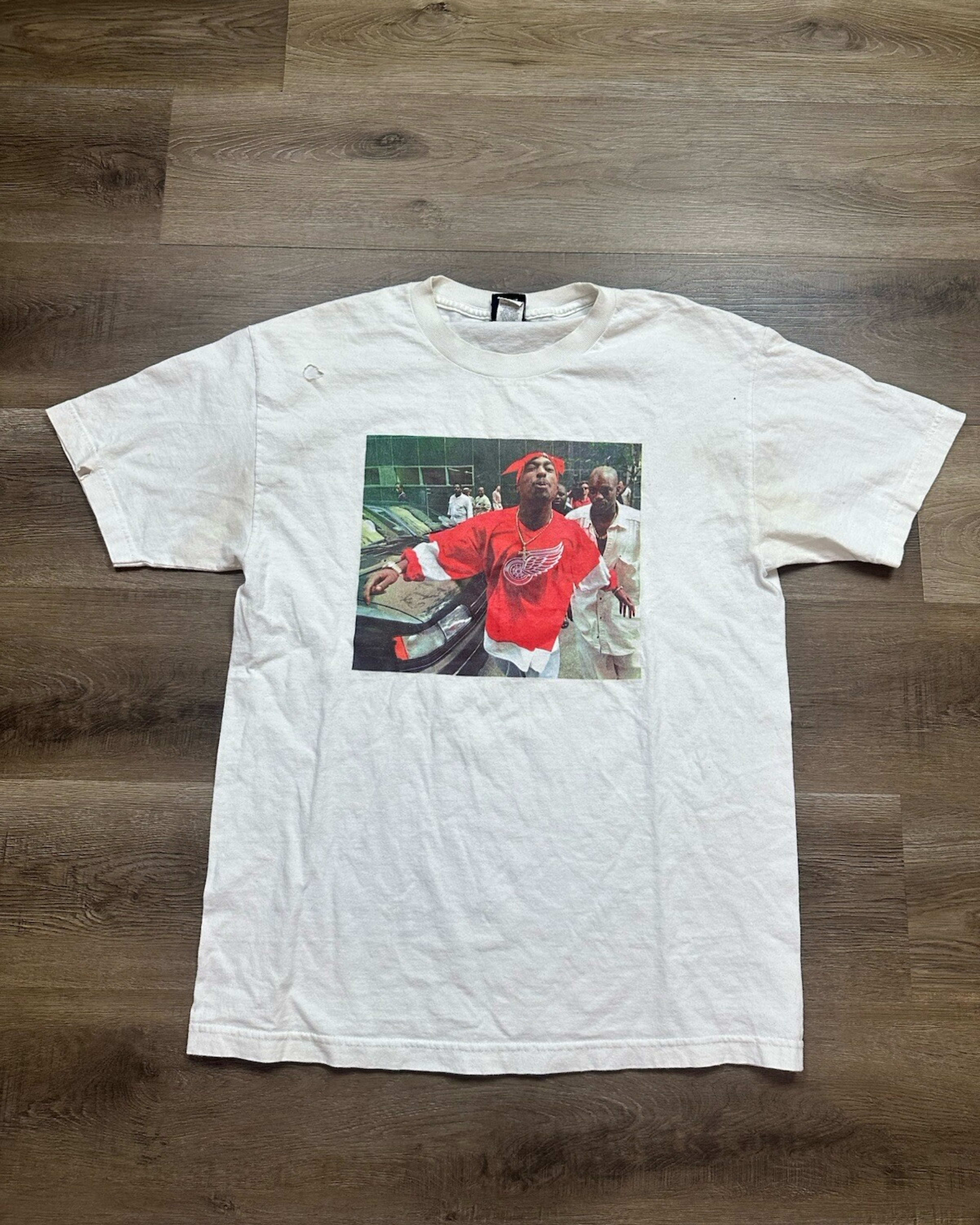 Vintage Unkomn Tupac Shakur T Shirt Mens L White 90s Death Row Records Hip Hop