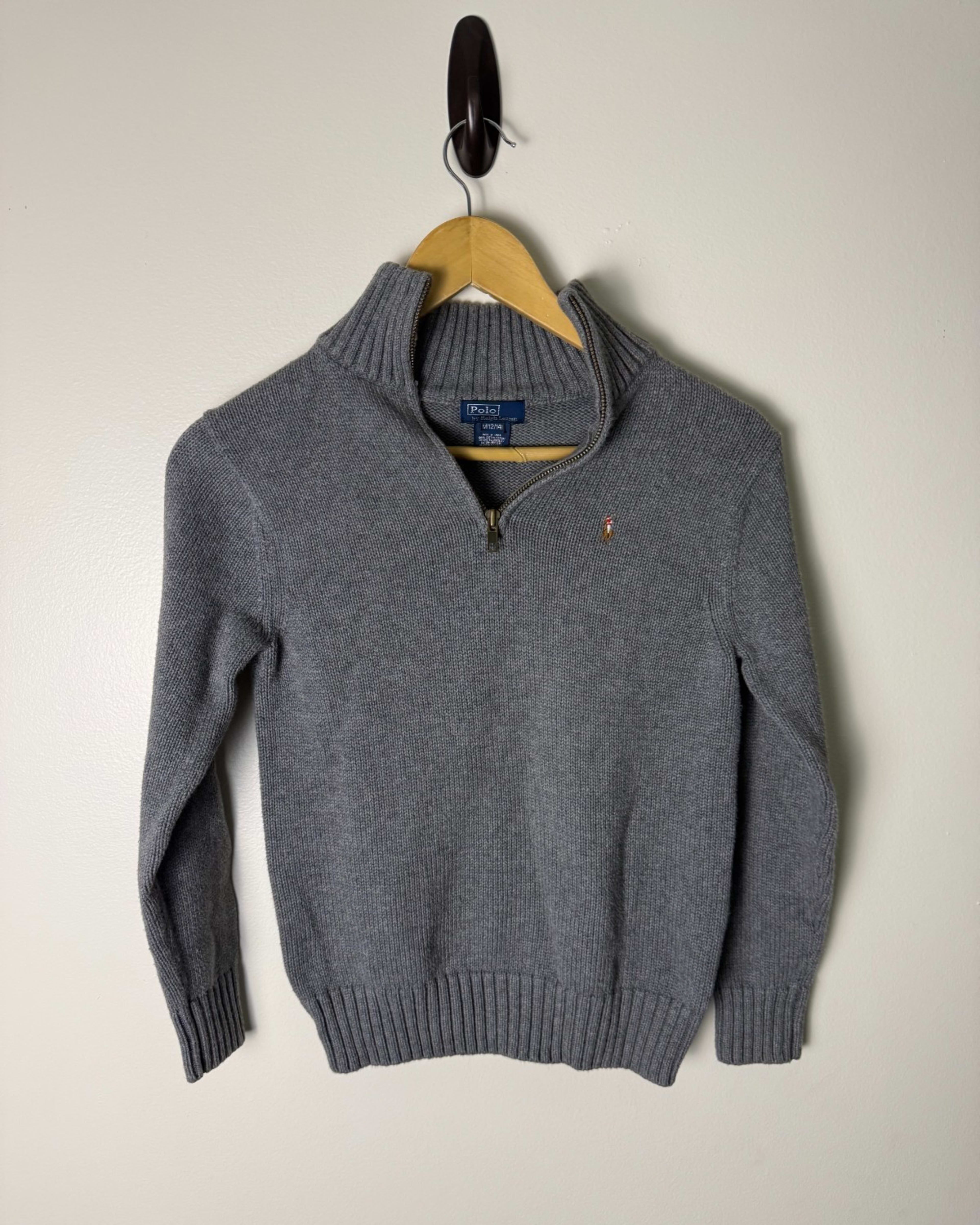 Polo Ralph Lauren Kids 1/4 Zip Pullover Sweater Boys M Gray Comfort