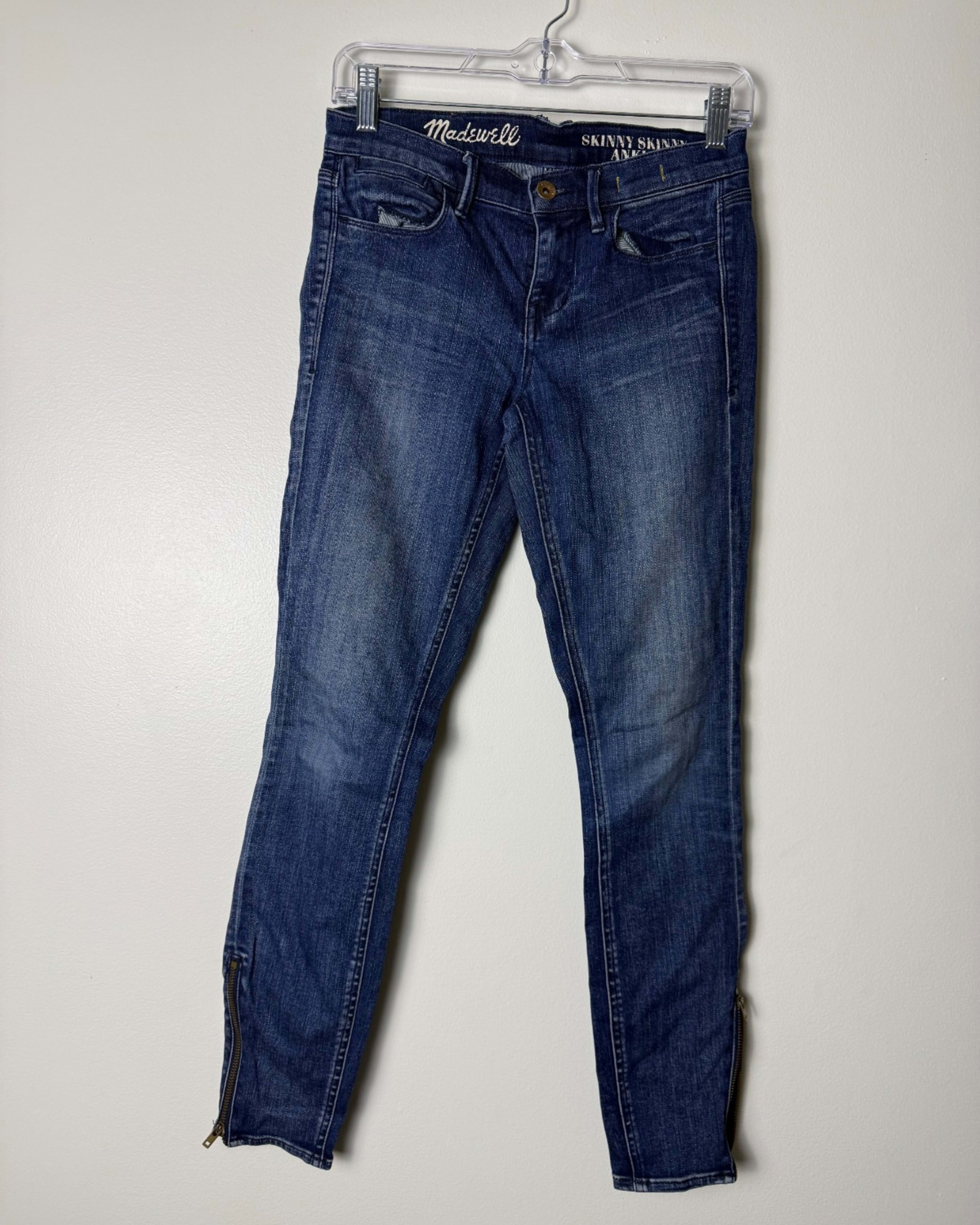 Madewell Dark Wash Ankle Zip Skinny Leg Womens 25 Casual Denim Pants