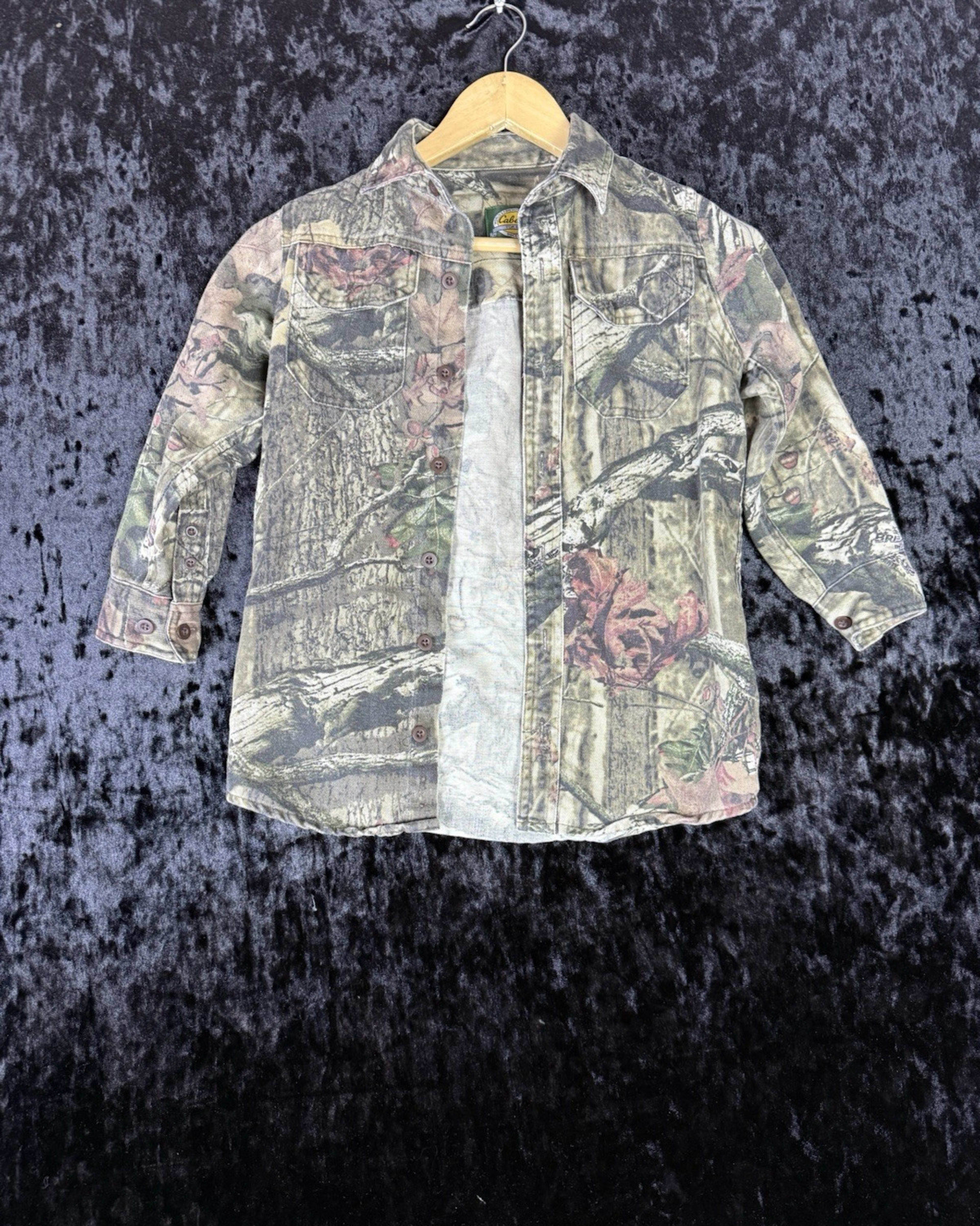 Cabela's Shirt Kids 4 Reg Camo Button Down Outdoor Hiking Camping