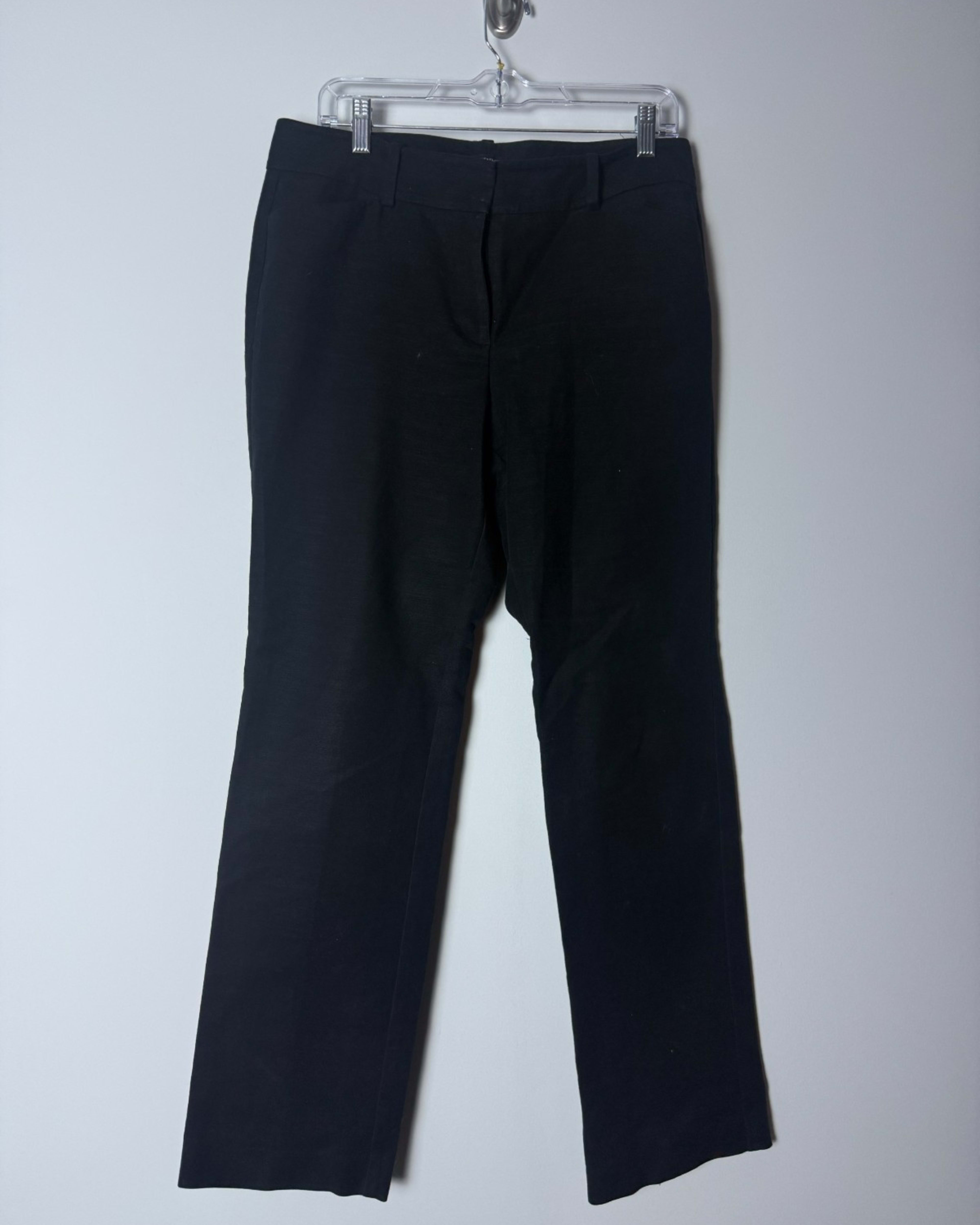 Ann Taylor Women's Pants 10 Black Straight Flat Front Mid Rise Chino