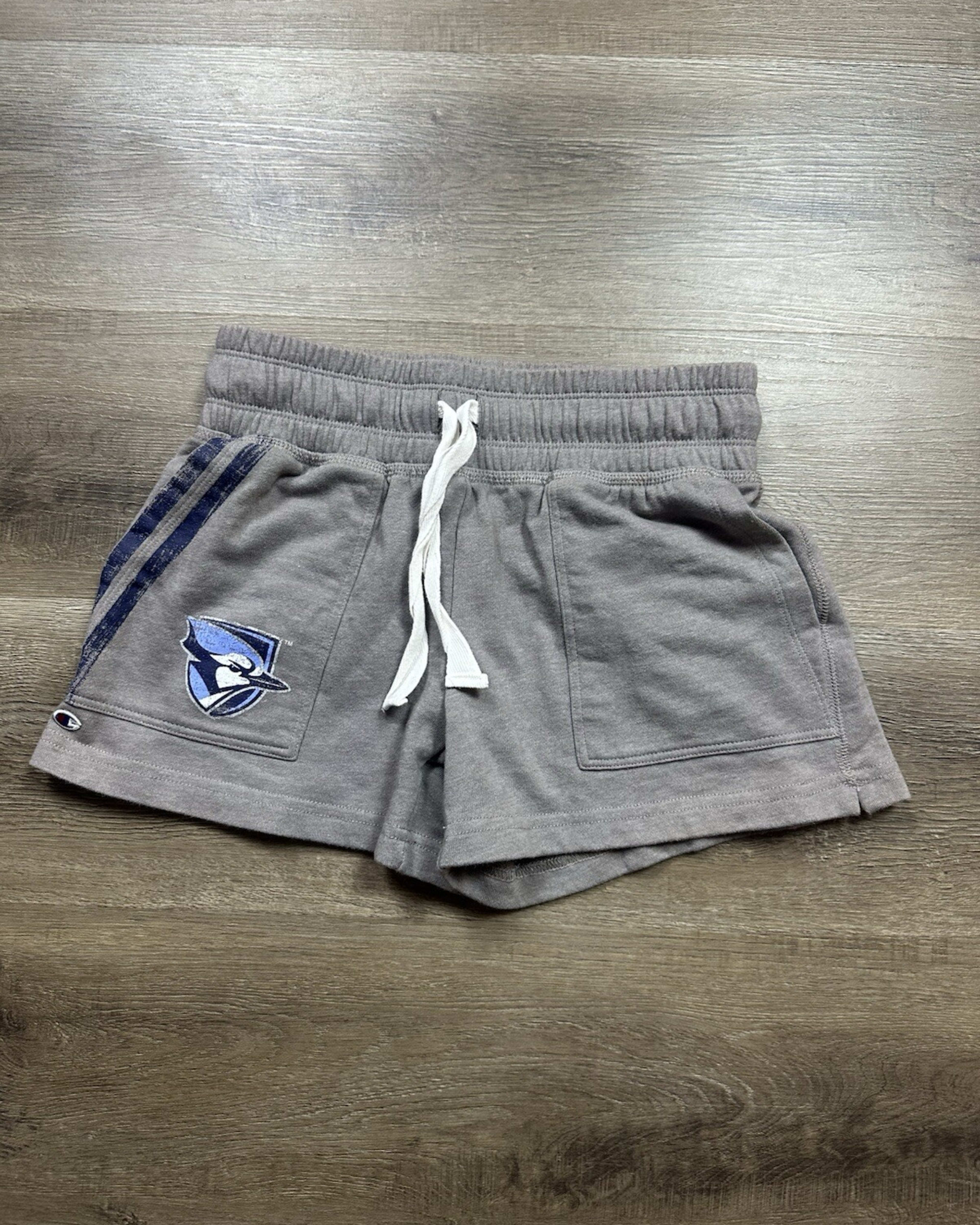 Champion Short Shorts Womens XS Gray Drawstring Fleece Graphic Creighton Uni