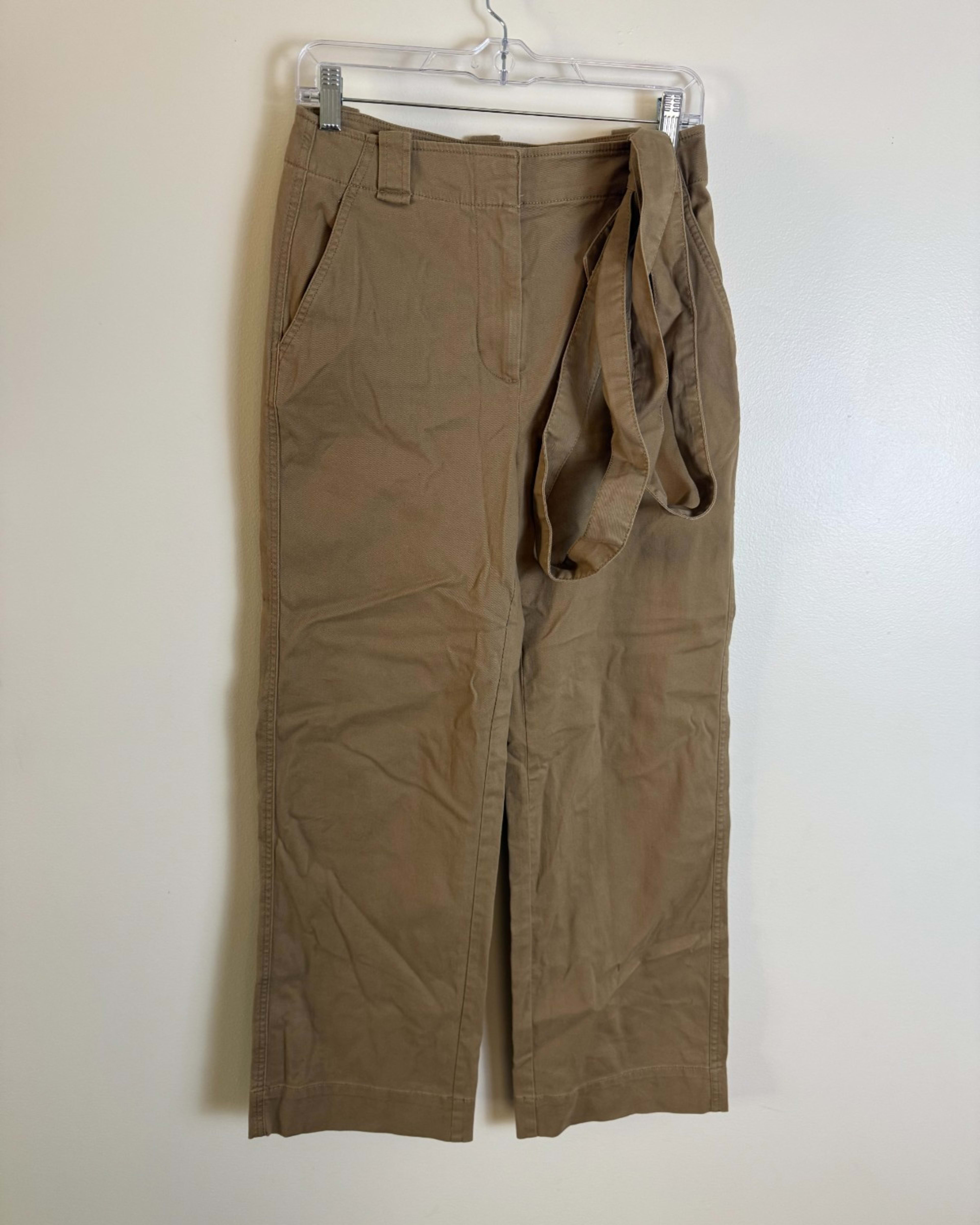 Banana Republic Brown High Rise Wide Leg Belted Wrap Front Chino Womens 2 Casual