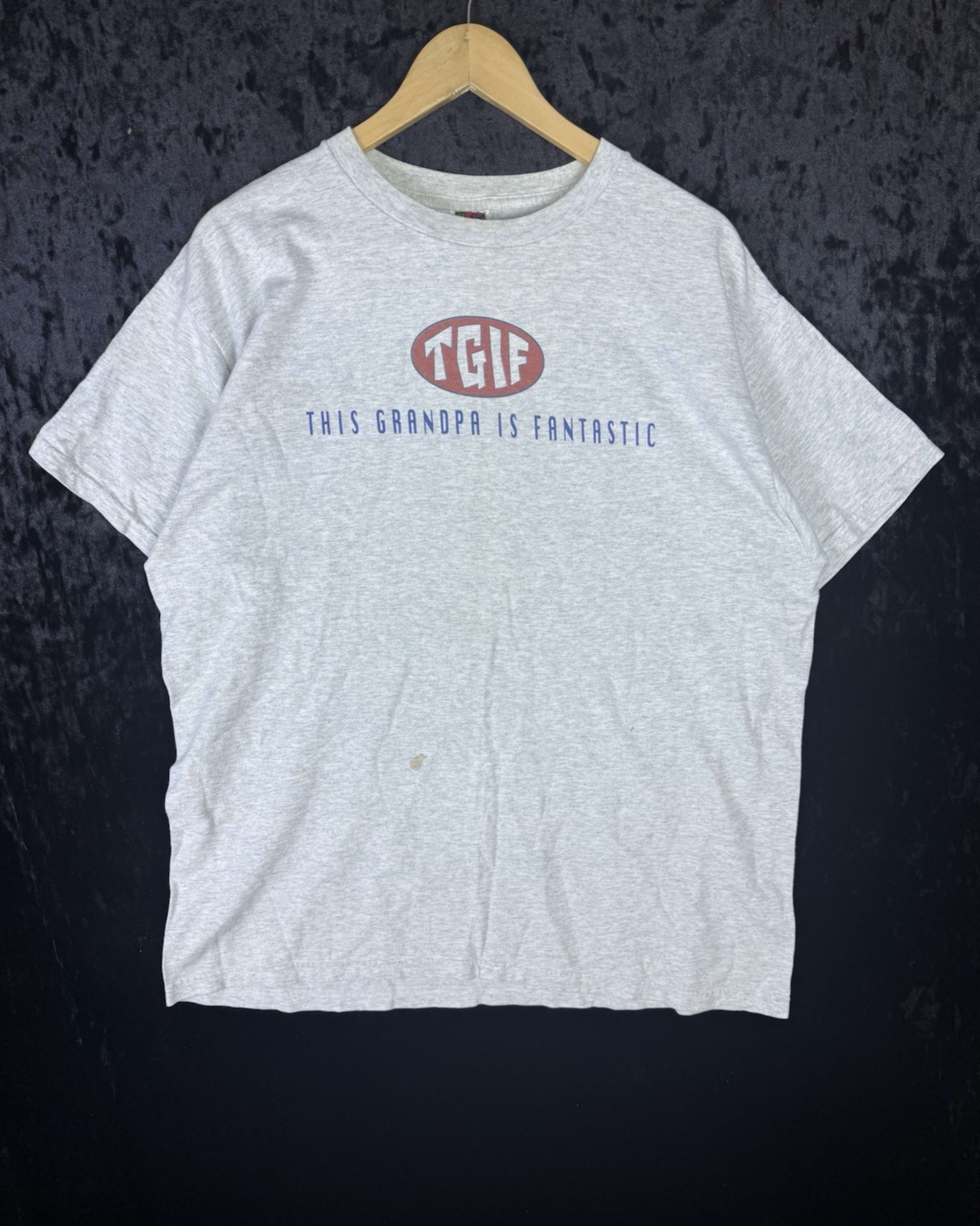 Vintage TGIF This Grandpa Is Fantastic T-Shirt Mens XL Heather Gray