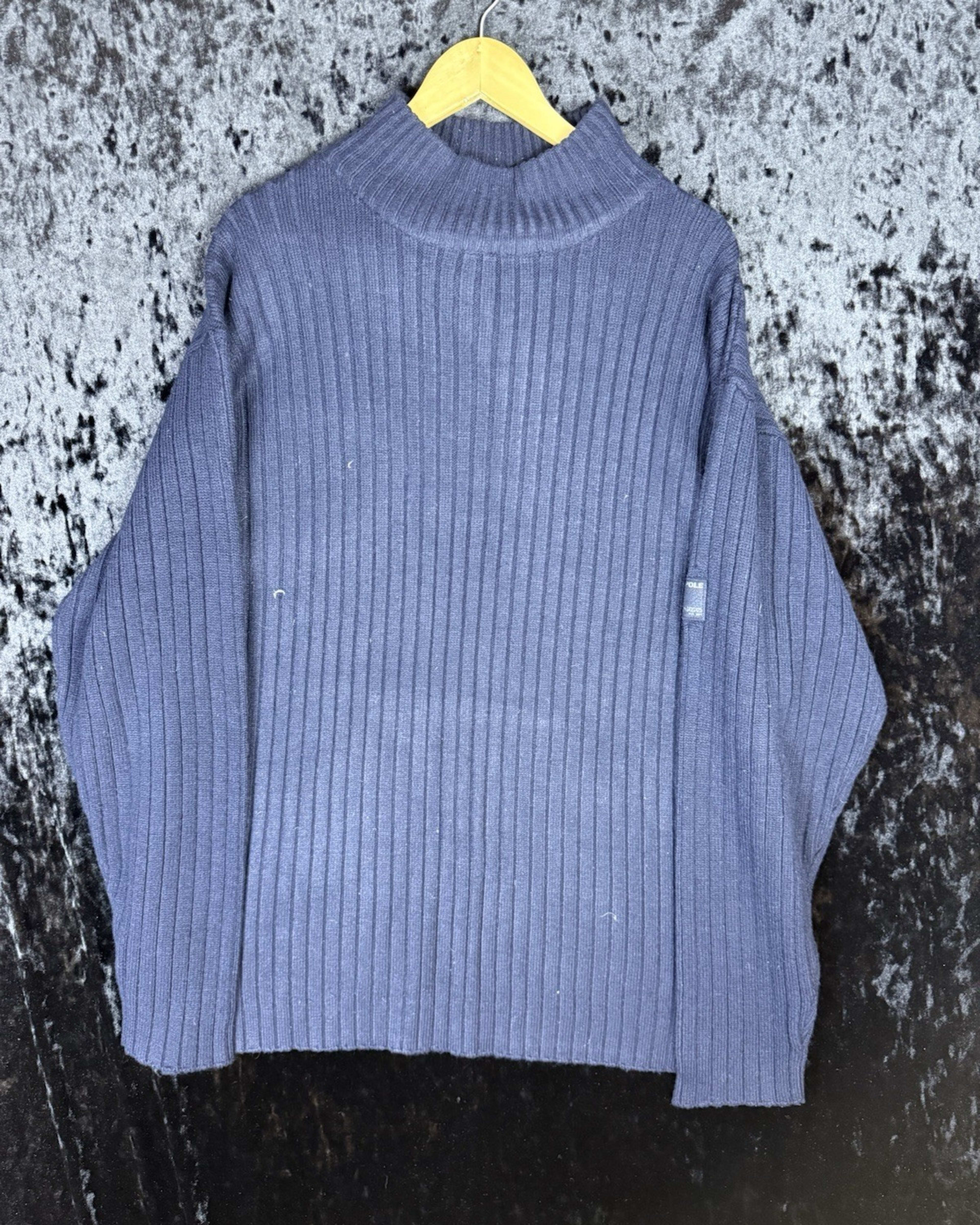 Vintage Southpole Sweater Mens XL Blue Turtleneck Heavyweight Pullover