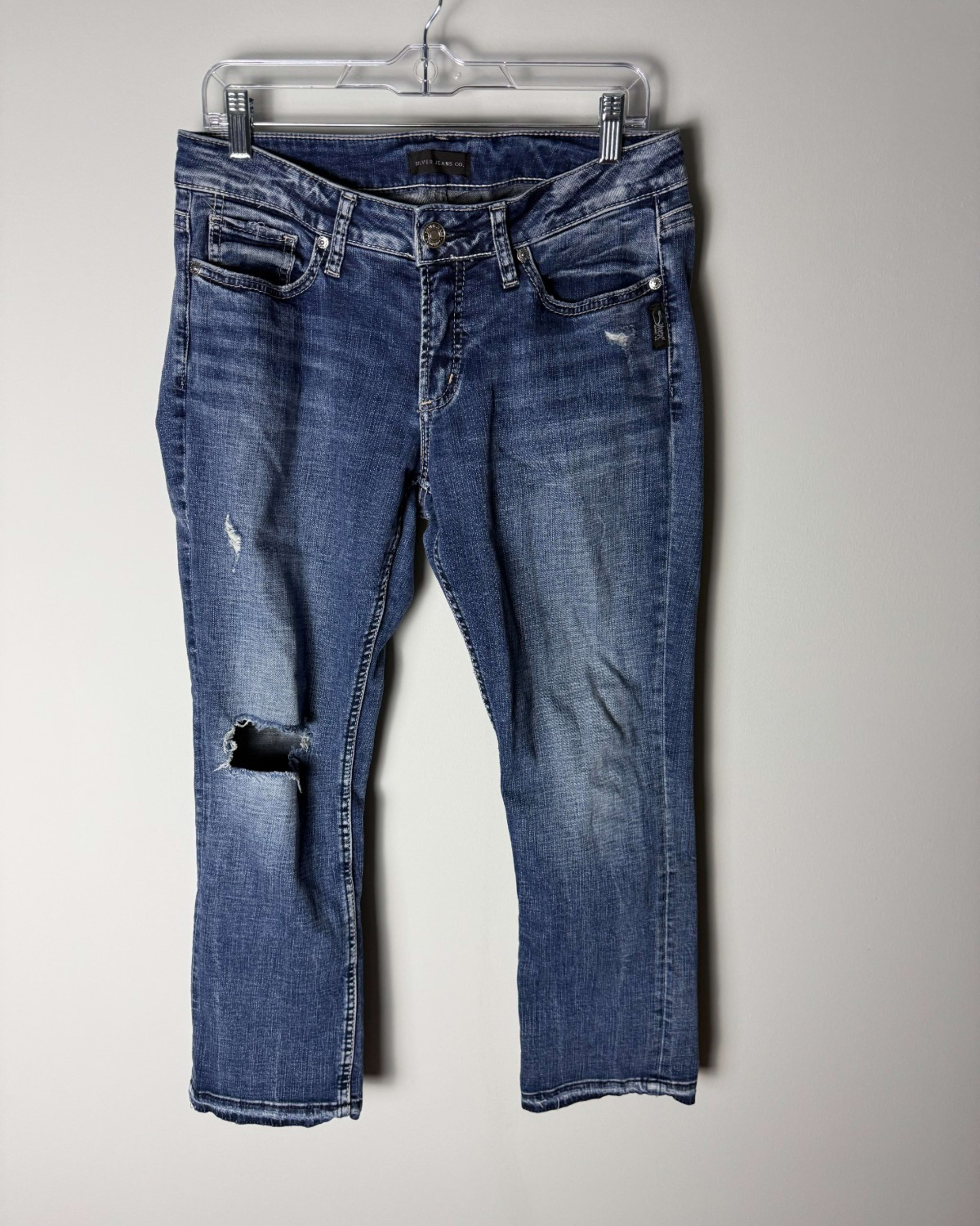 Silver Jeans Co. Straight Leg Jeans Men's 32x25 Blue Hemmed Inseam Denim Casual