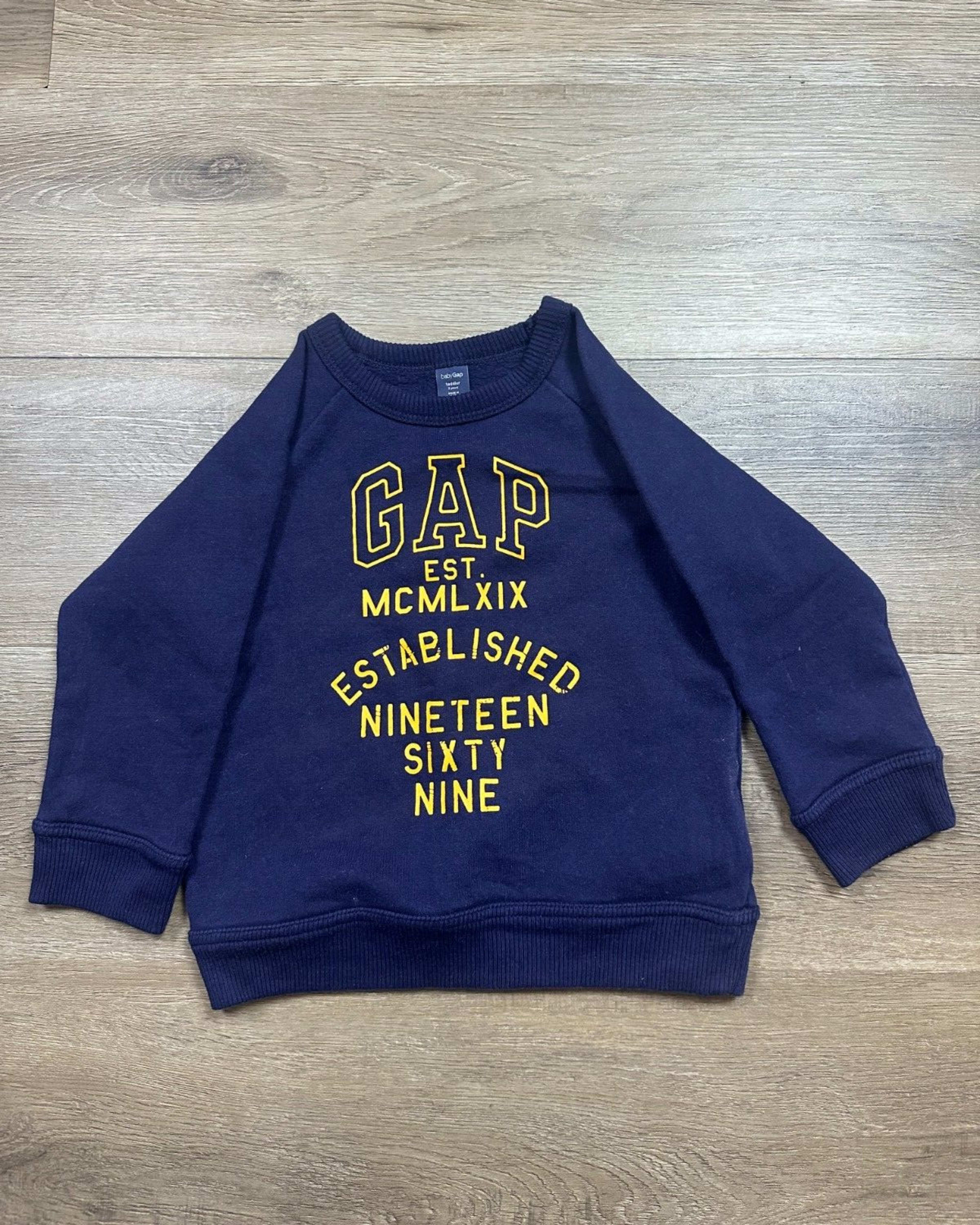 babyGap Long Sleeve Sweater Toddler 2 Years  Blue Embroidered Logo Casual