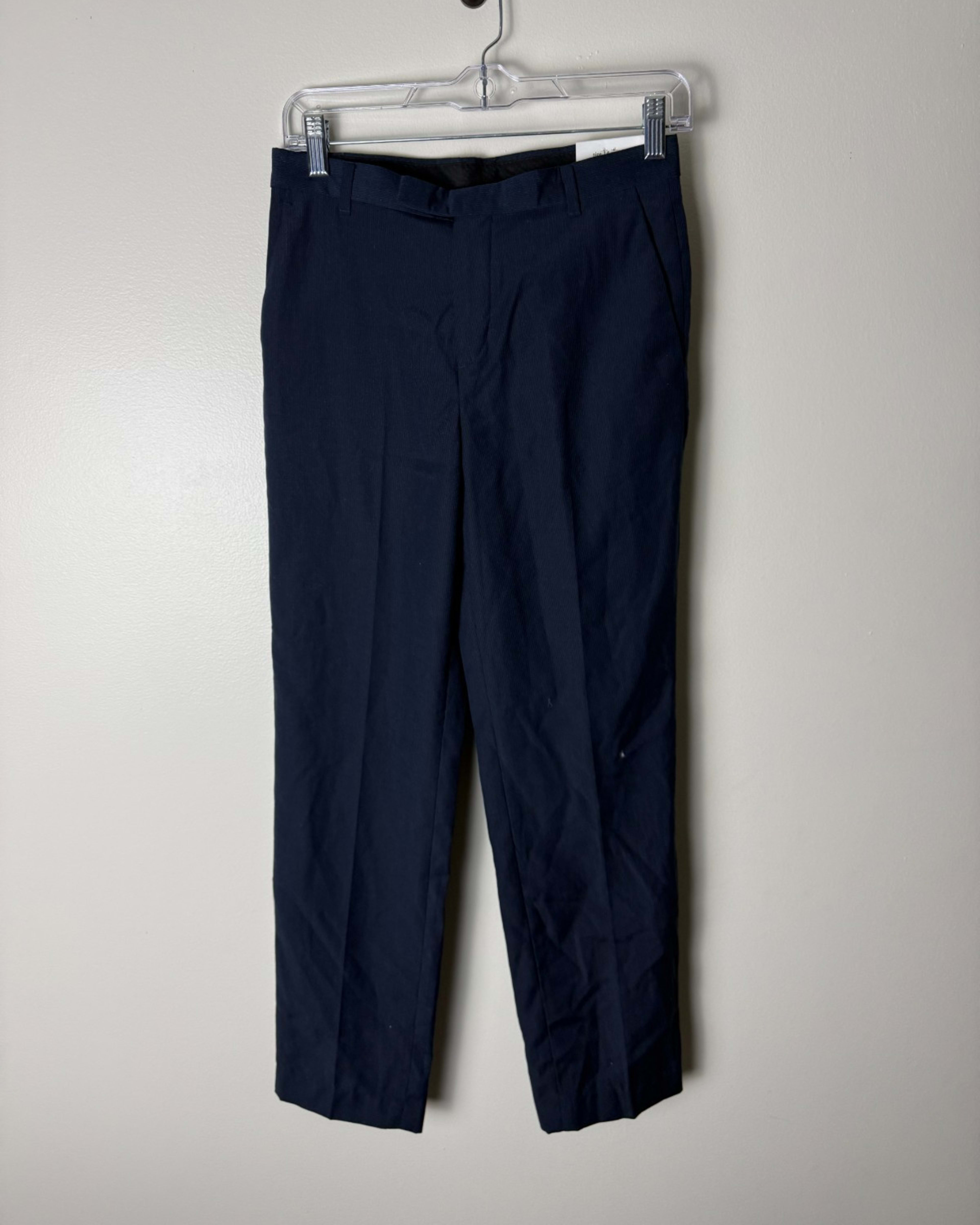 Calvin Klein Navy Blue Checked Slim Fit Mens 14 Reg 28 Formal Dress Trousers NWT