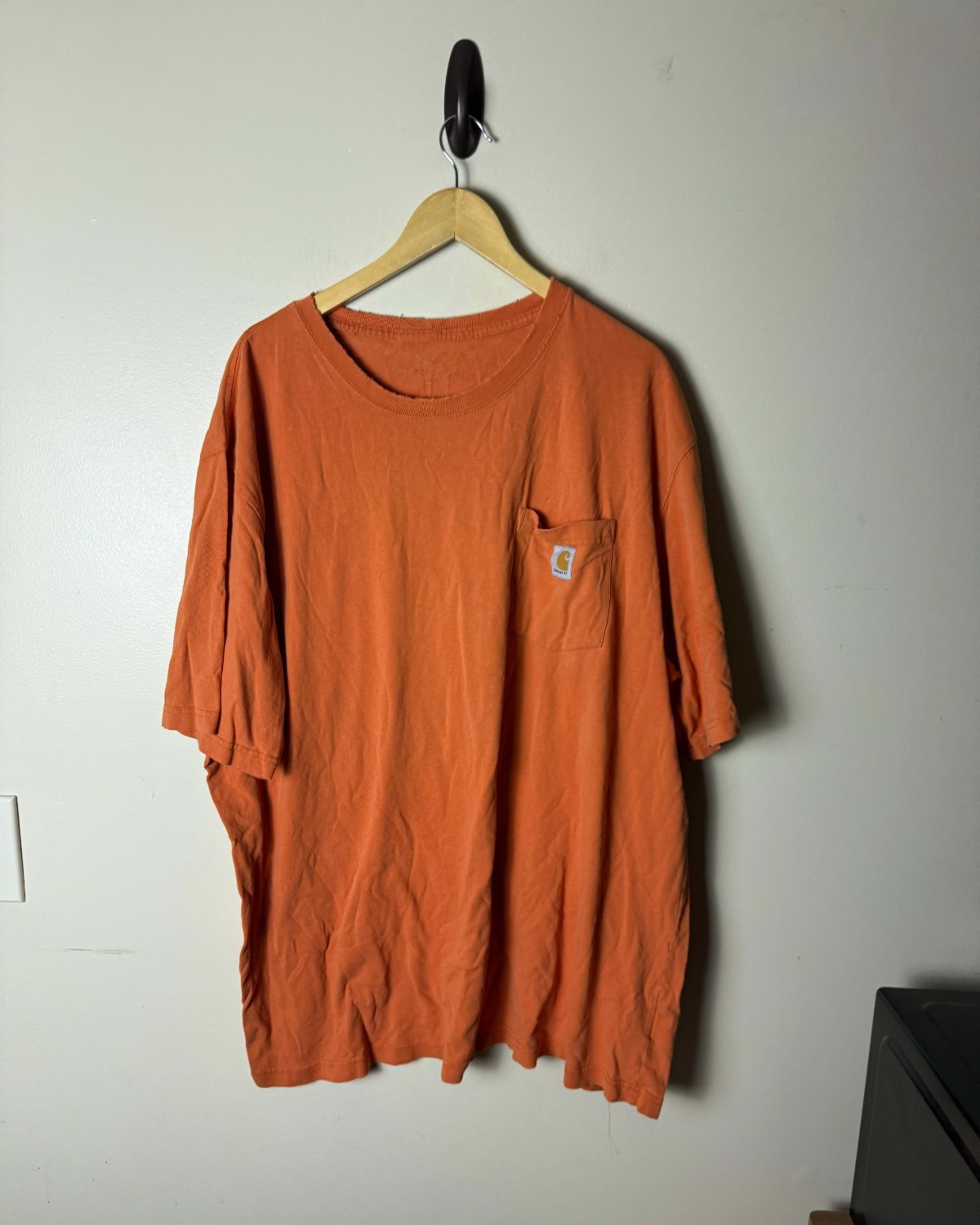 Carhartt Men's Blue Original Fit Pocket Logo T-Shirt XL Crew Neck Short Sleeve