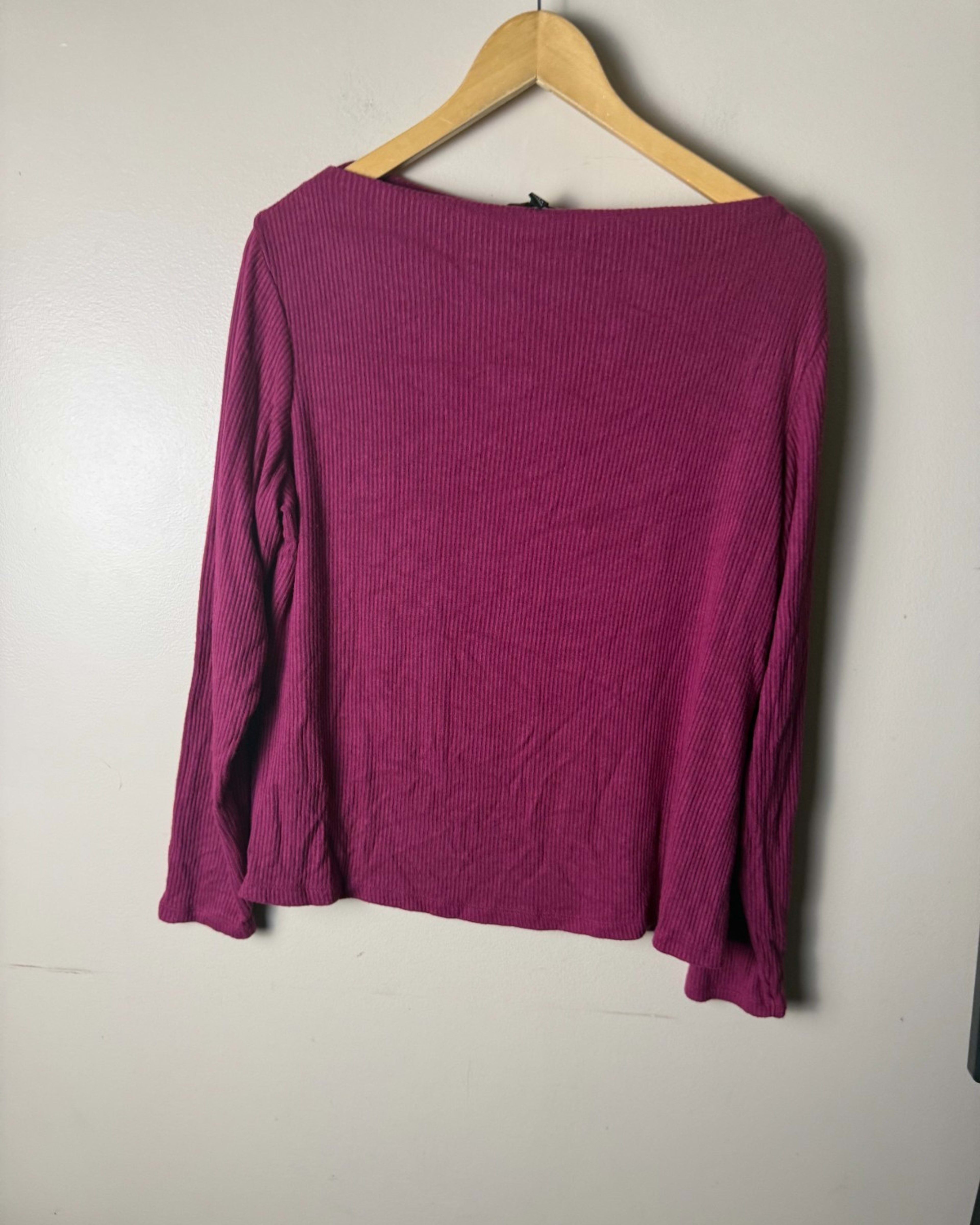 Banana Republic Pink Ribbed Boat Neck Feminine Quiet Luxury Sweater Womens XL