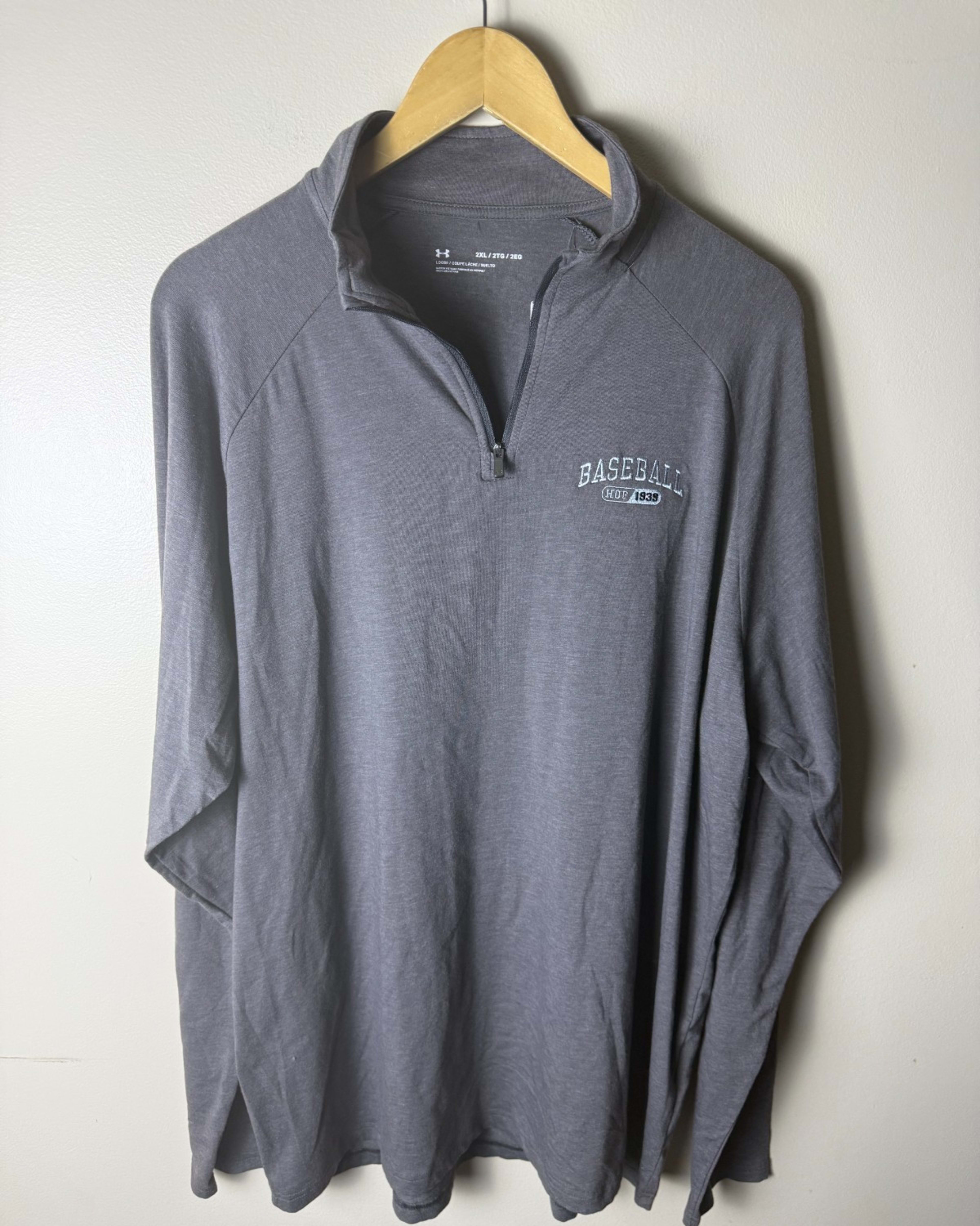 Under Armour Fleece 1/4 Zip Casual Sweater Mens 2XL Gray Embroidered NWT $69.95