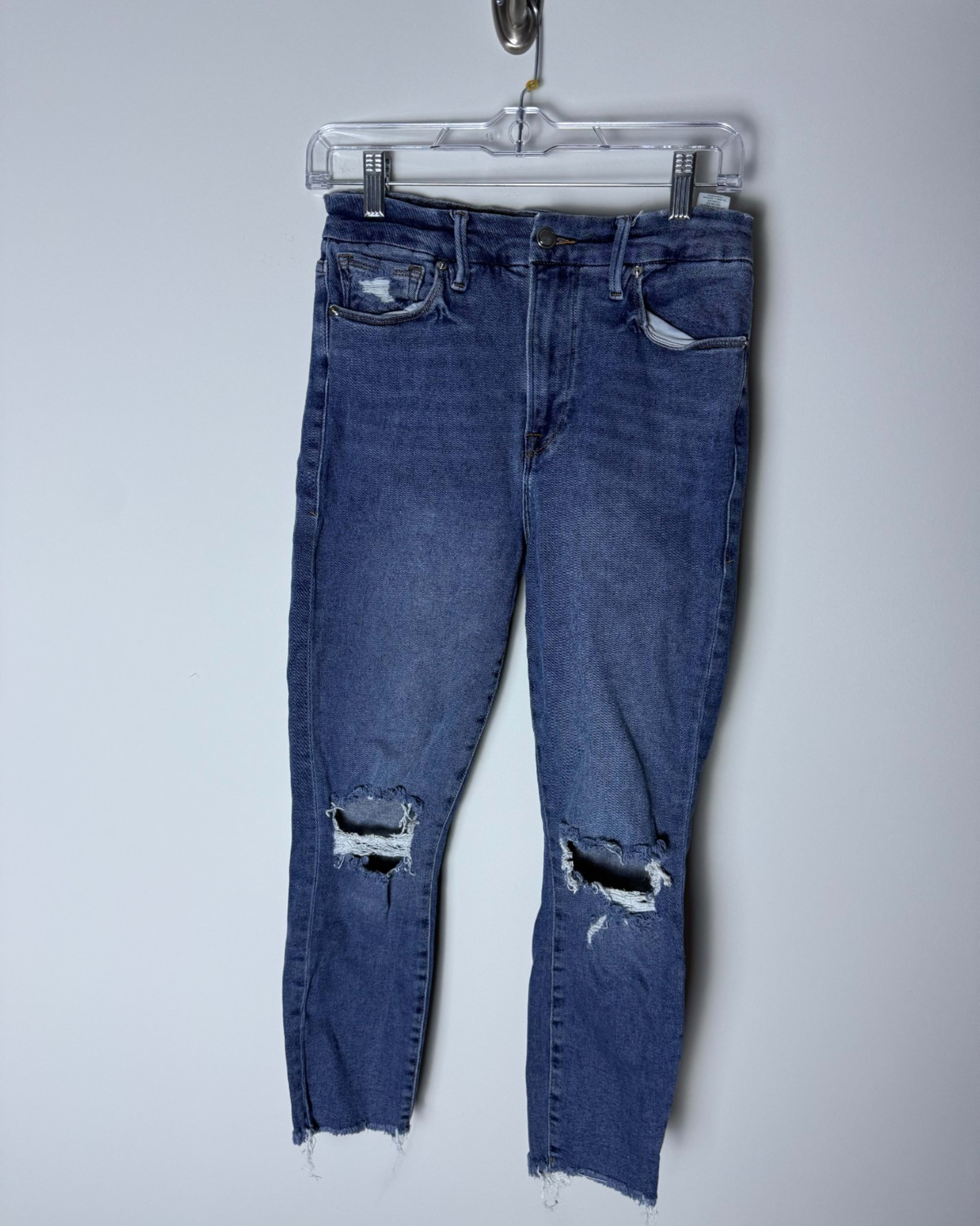 Good American Good Curve Straight High-Rise Distressed Women’s 8 Jeans Casual