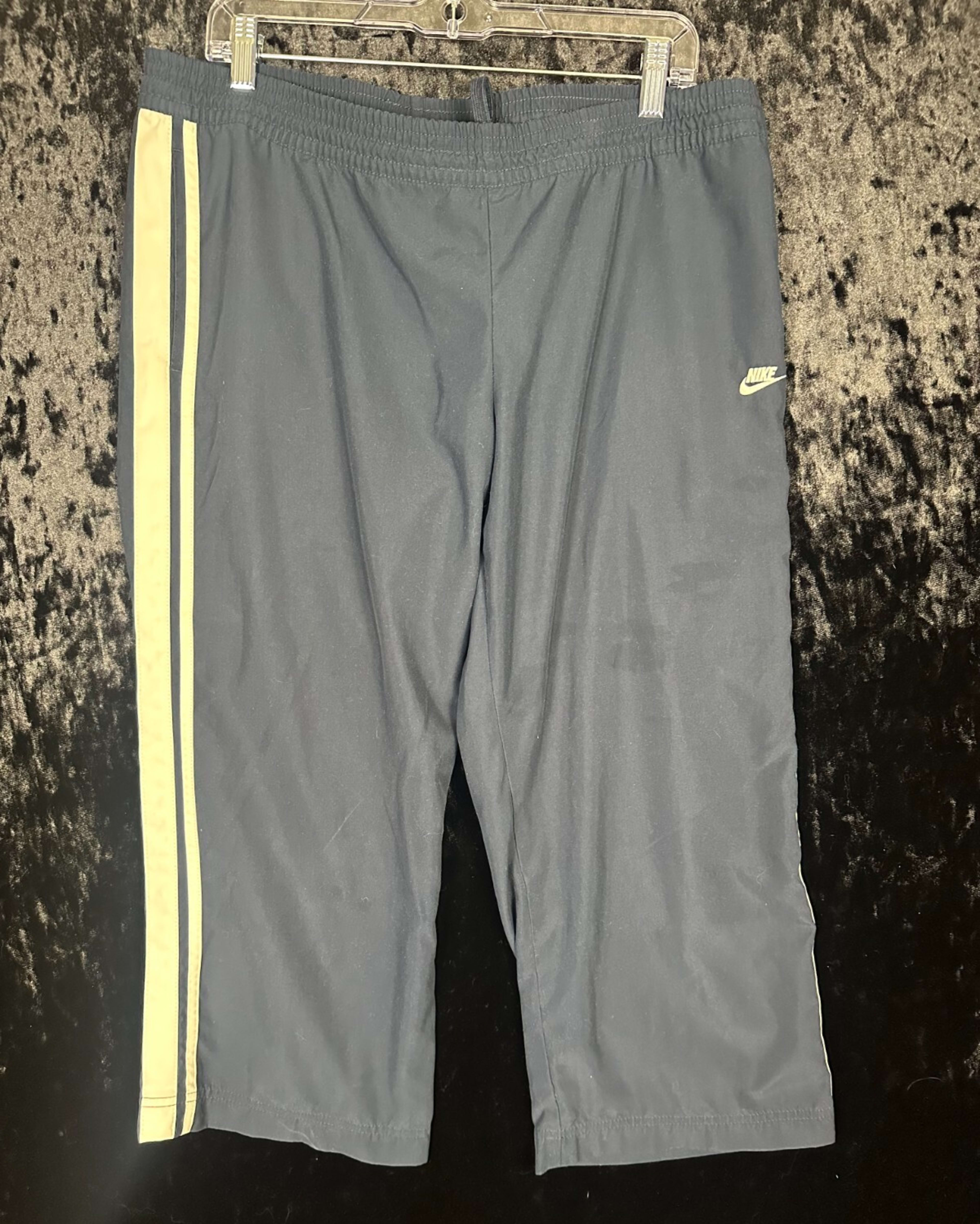 Vintage Nike Sweatpants Youth L (XL) Navy Blue Stripe Embroidered Gray Tag