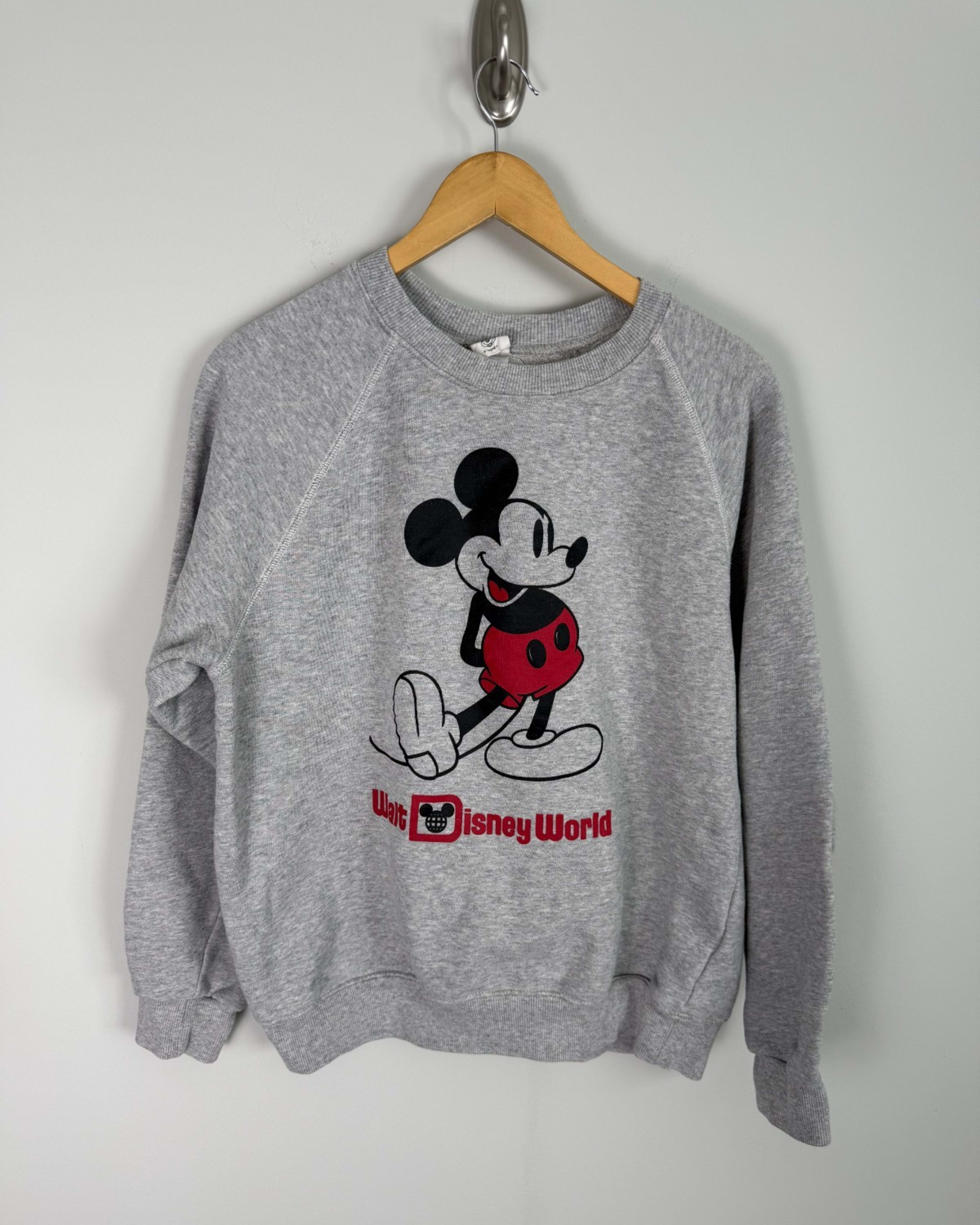 Disney Long Sleeve Sweater Women's M Grey Graphic Print Mickey Mouse