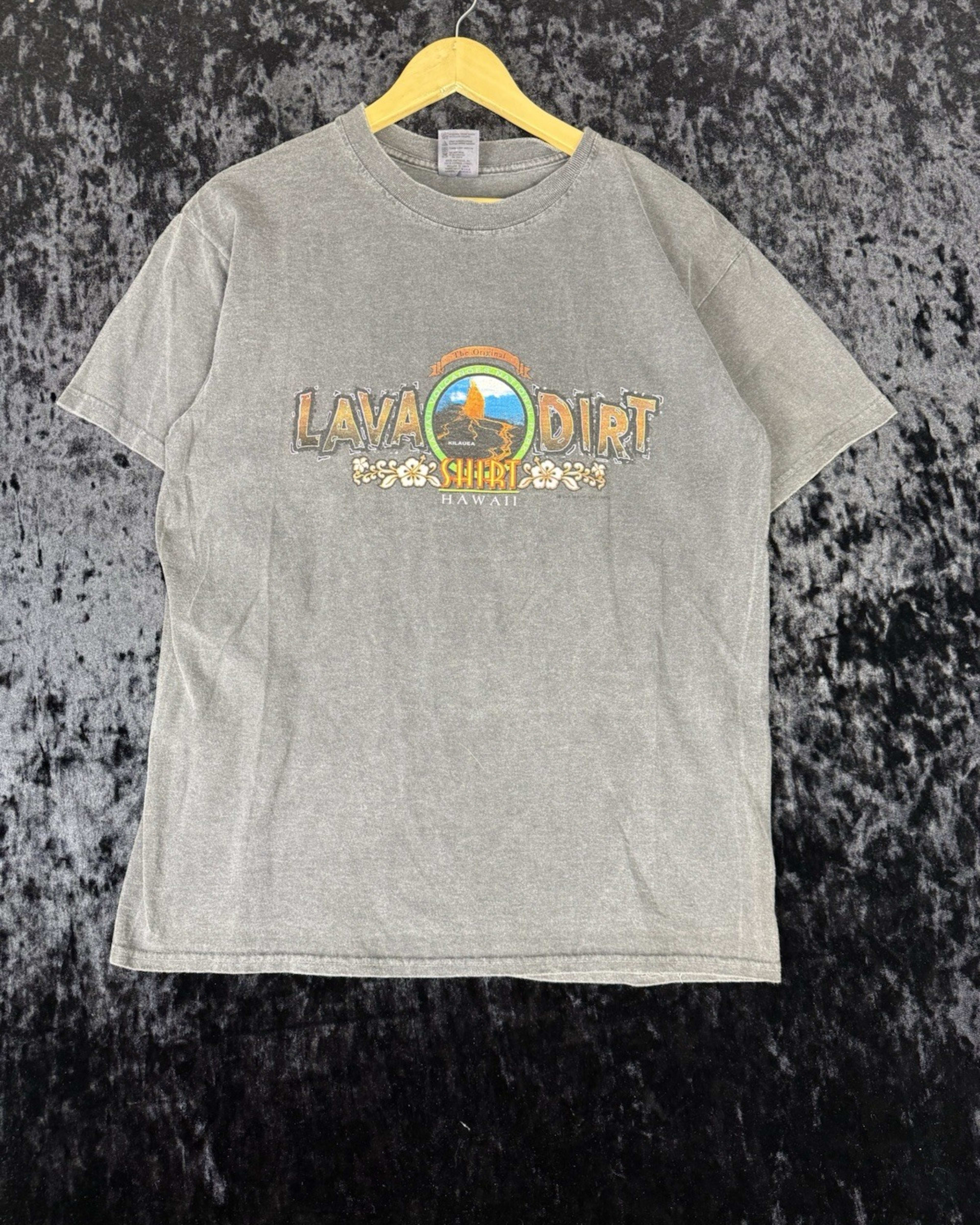 Hawaiian Lava Land of Aloha The Original Dirt Shirt T shirt Mens L Black