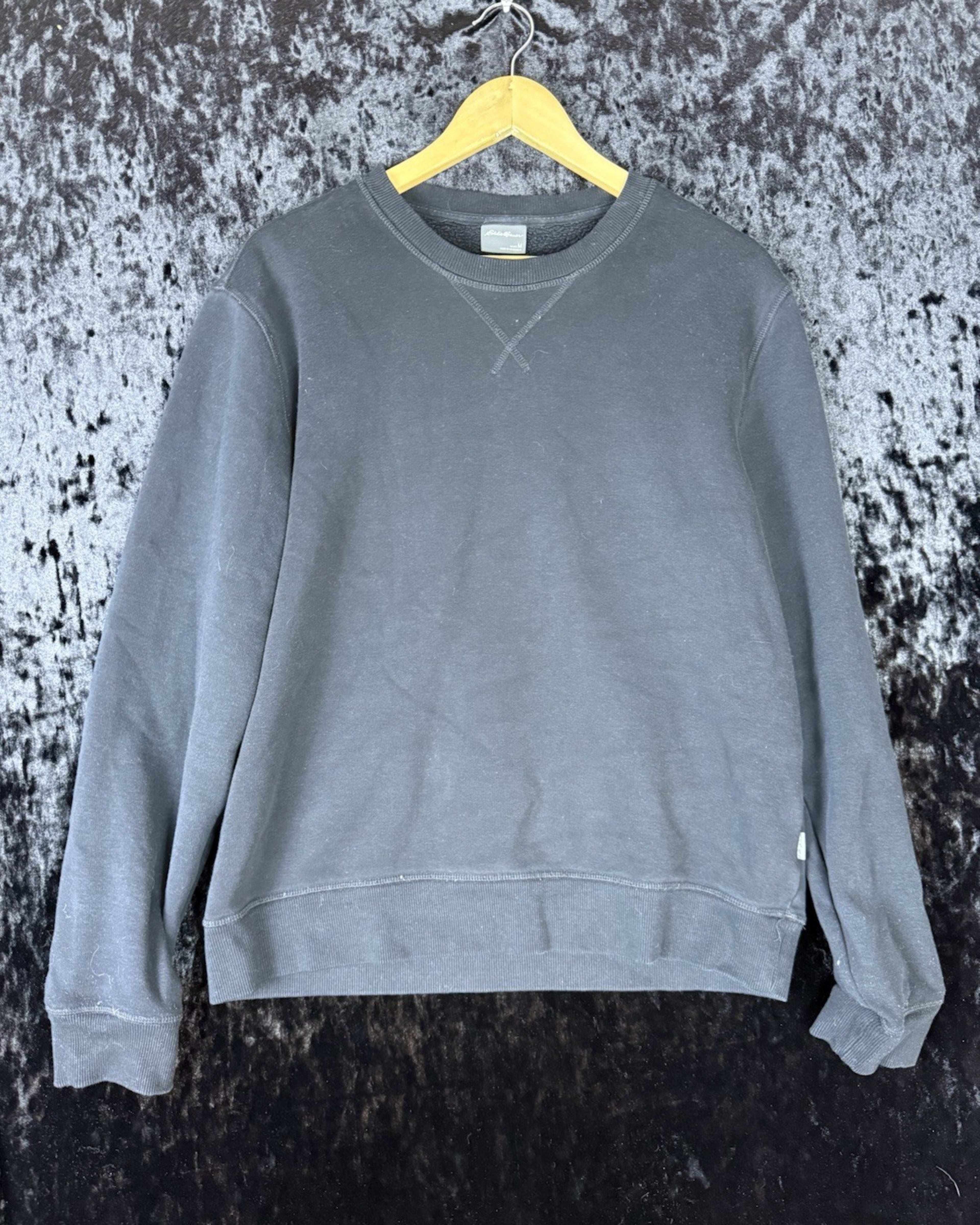 Eddie Bauer Sweater Mens M Black Pullover Cotton Crewneck Casual Comfort
