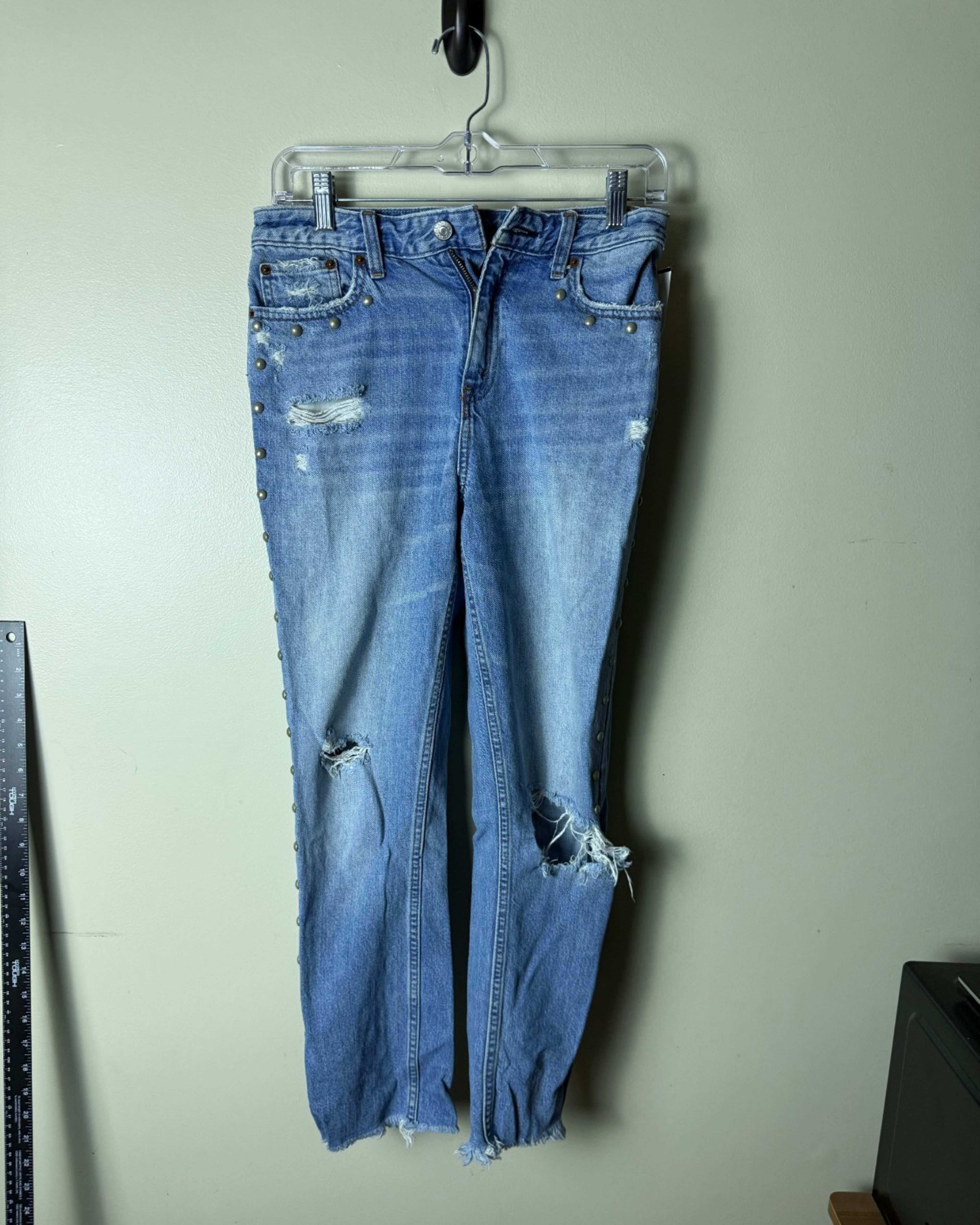 Abercrombie & Fitch Annie High Rise Girlfriend Jeans Womens 25/0R Blue