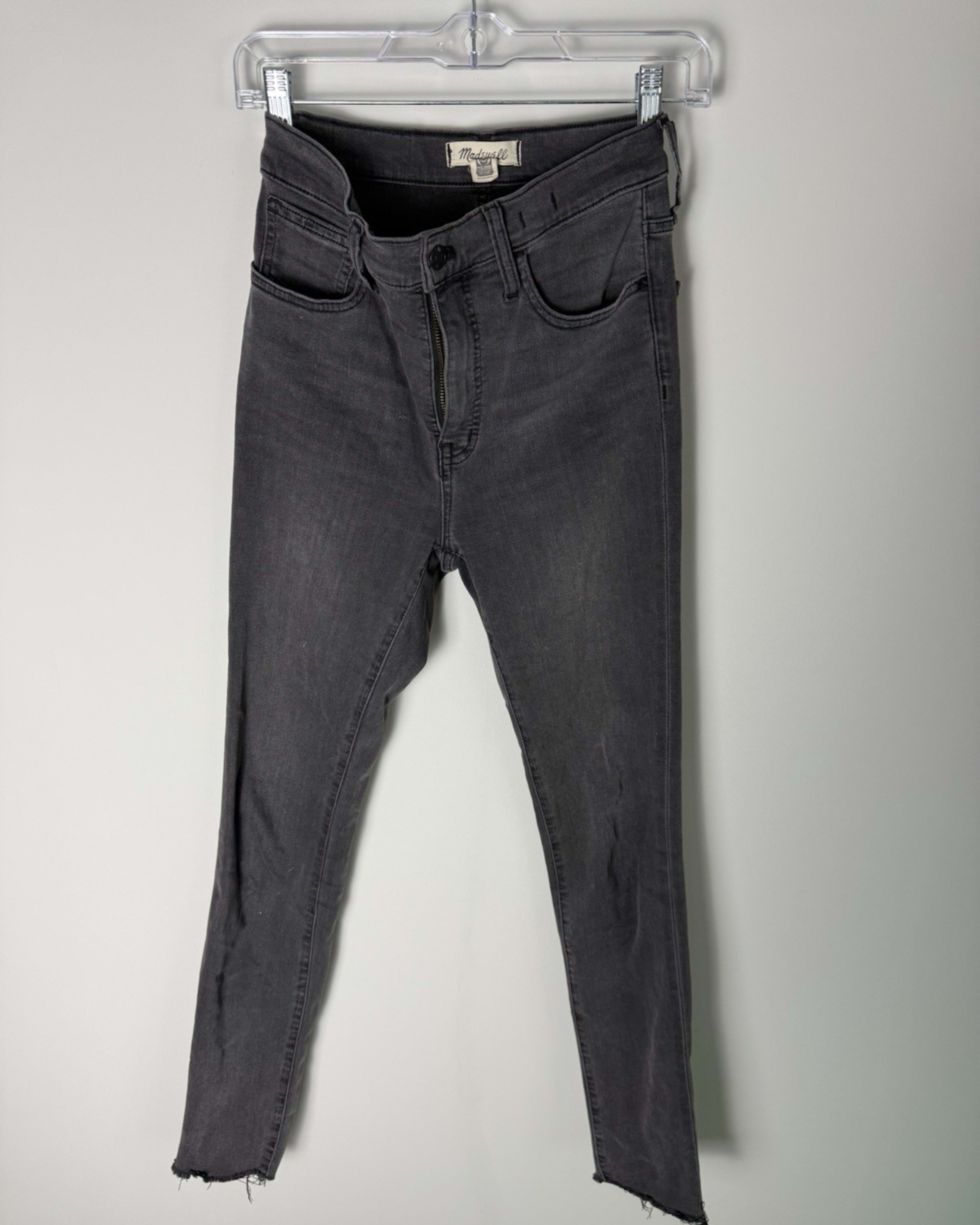 Madewell 10" High-Rise Roadtripper Supersoft Jeans Womens 25 Gray Ankle Distress