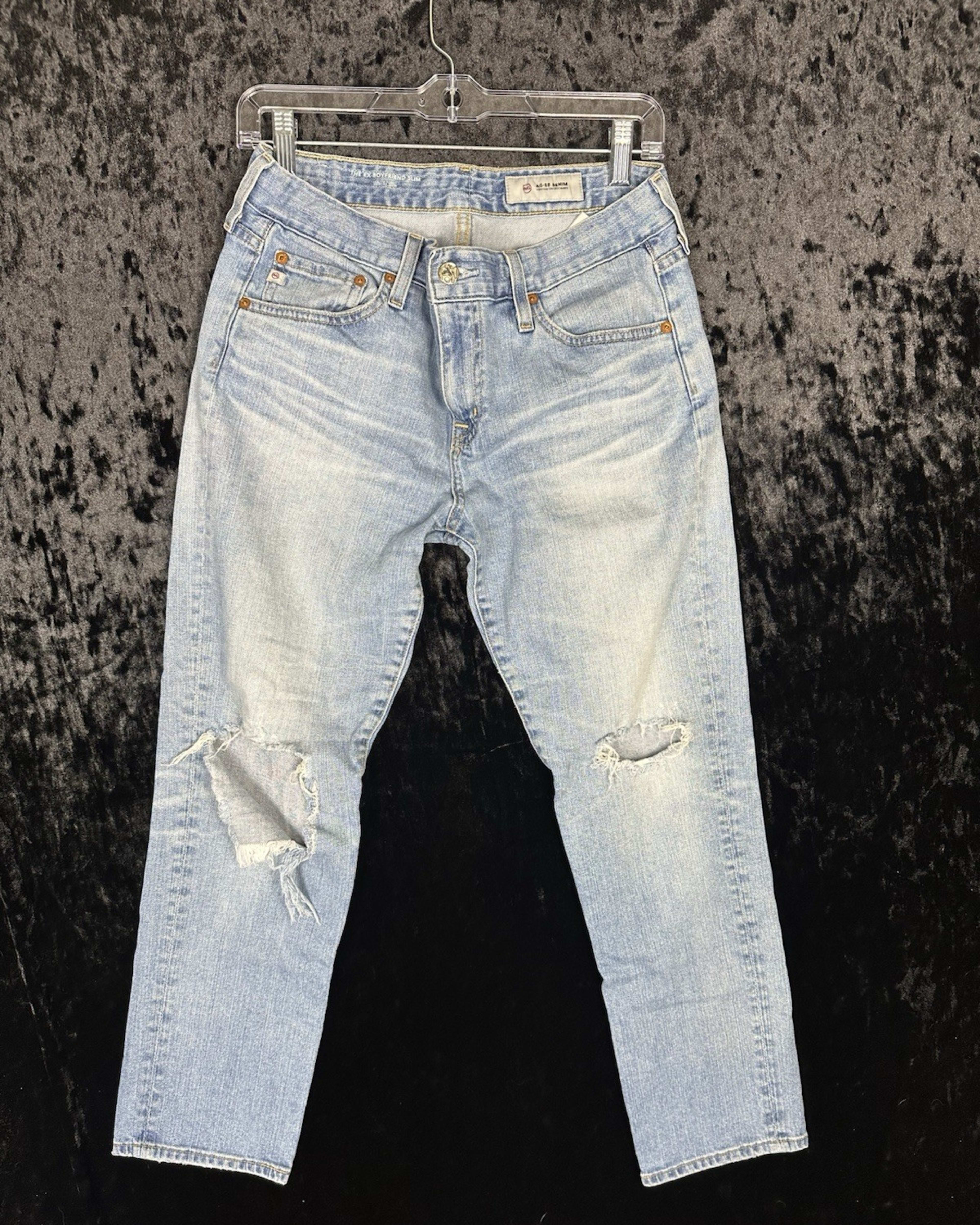 Adriano Goldschmied AG Jeans Womens 28R Blue Denim Ex-Boyfriend Slim Distressed