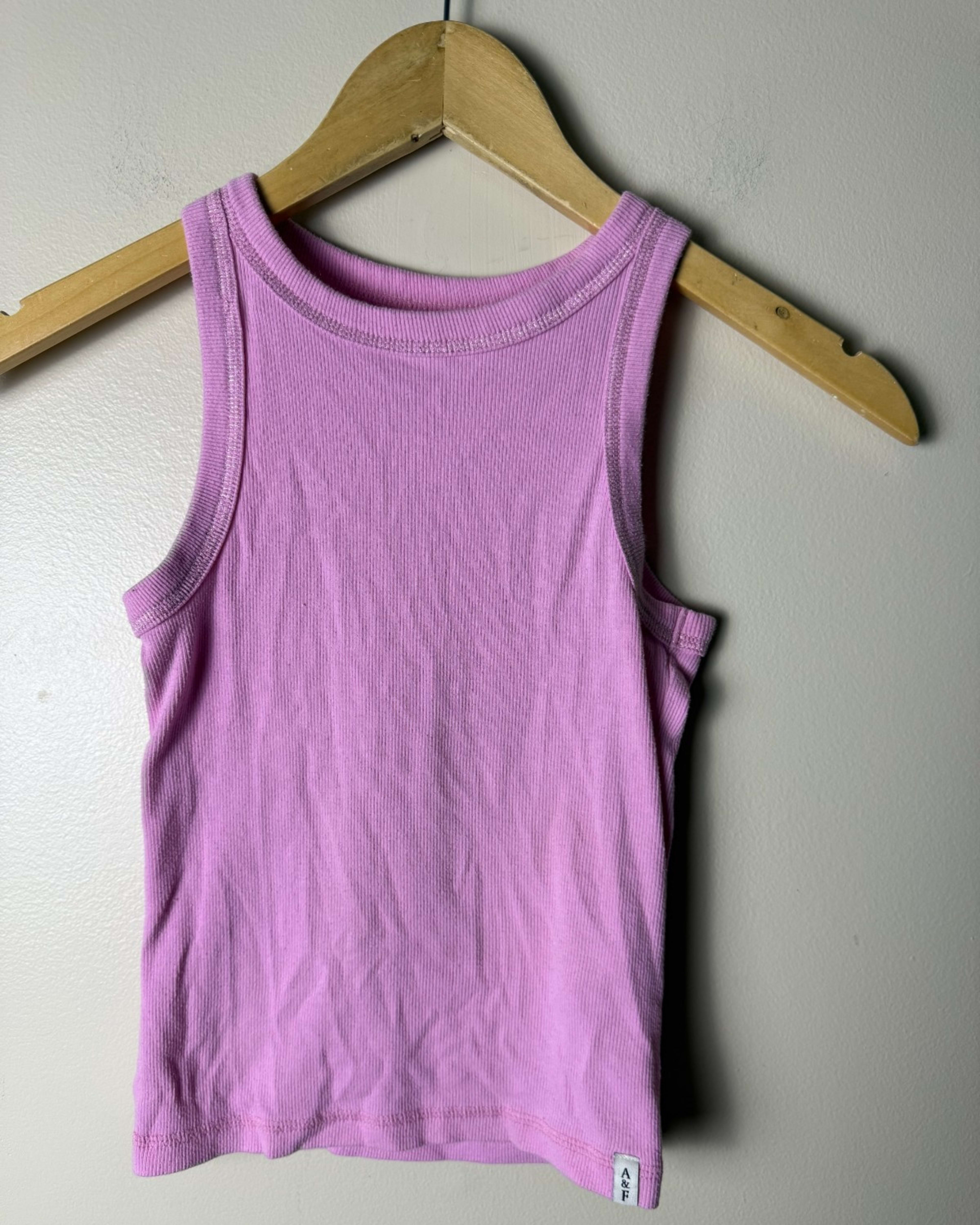 Abercrombie Kids Ribbed Tank Top Youth 9/10 Pink Sleeveless Stretch Basic