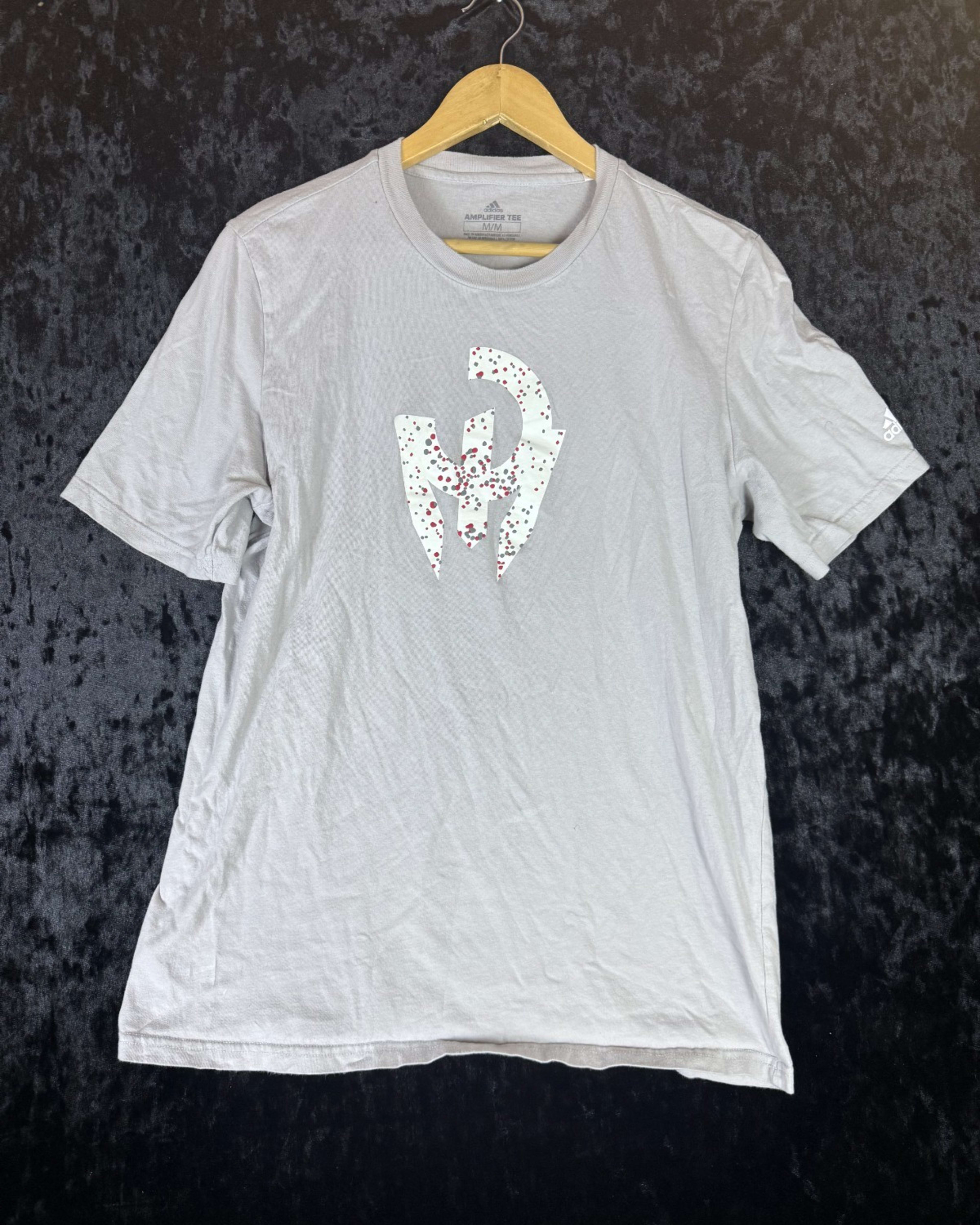 Adidas Amplifier Short Sleeve T-Shirt Mens M Grey Graphic Print