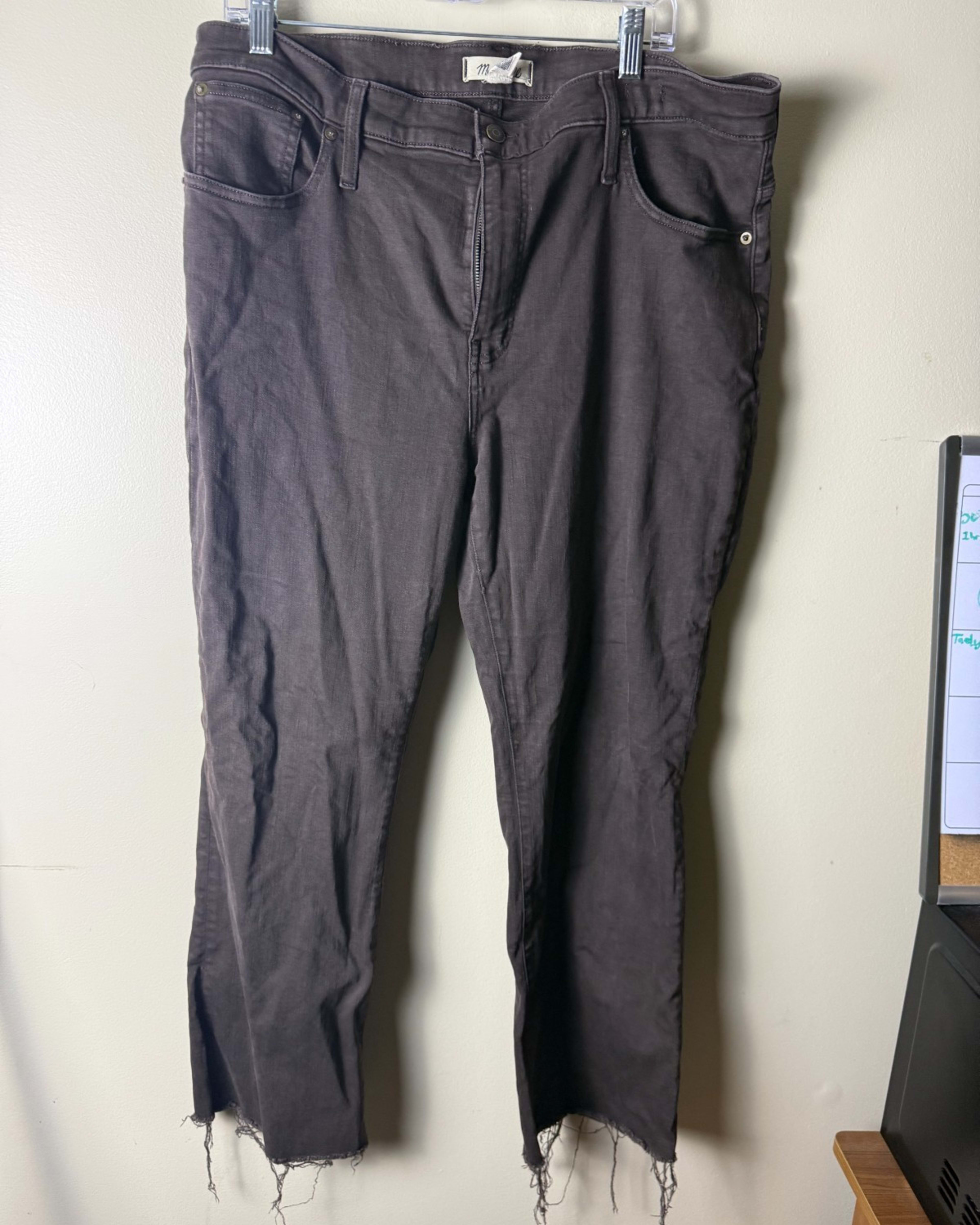 Madewell Cropped Ankles Jeans Womens 36 Brown Denim Distressed Casual