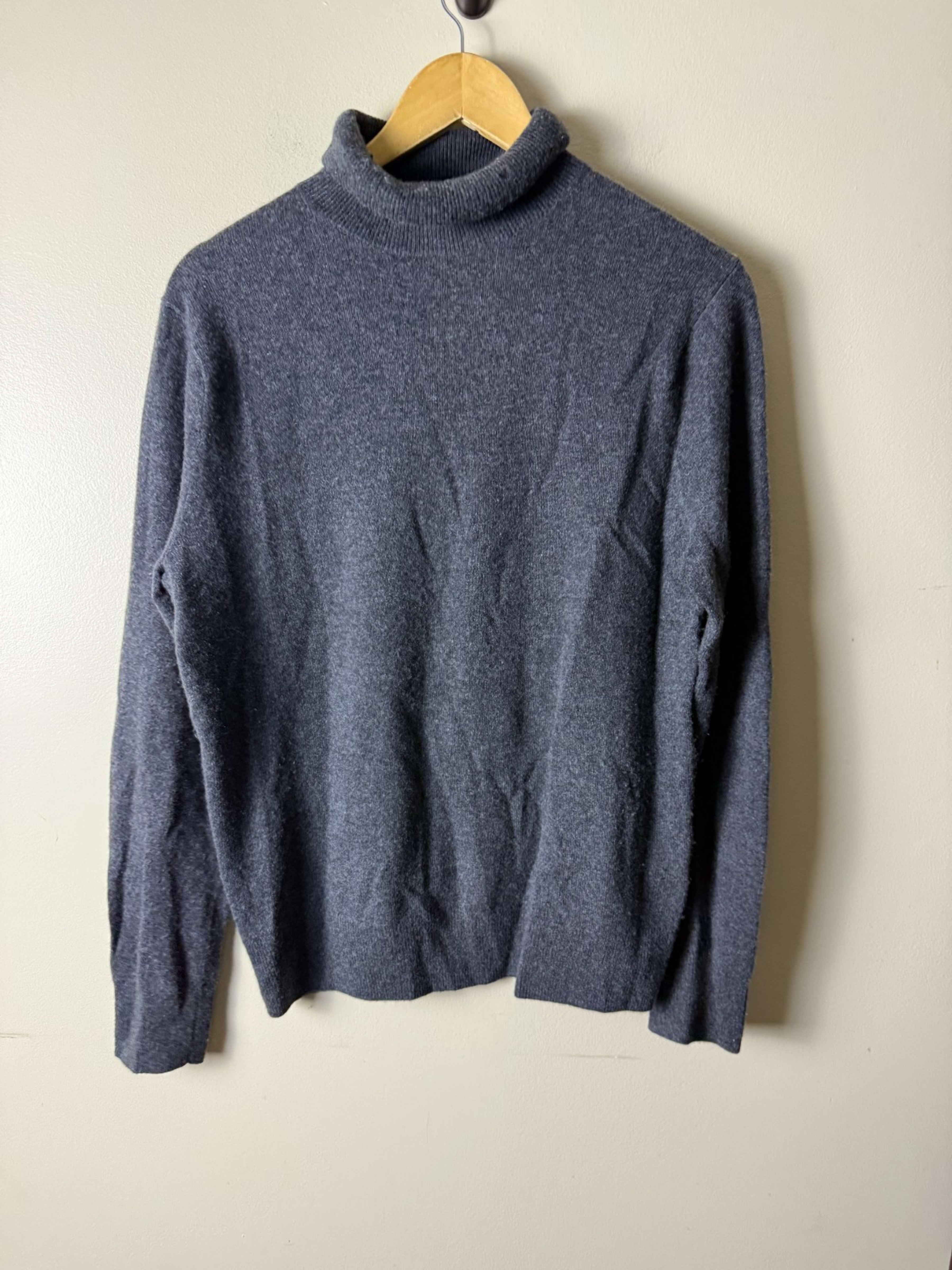 J Crew Knit 100% Cashmere Turtleneck Sweater Womens S Gray Casual