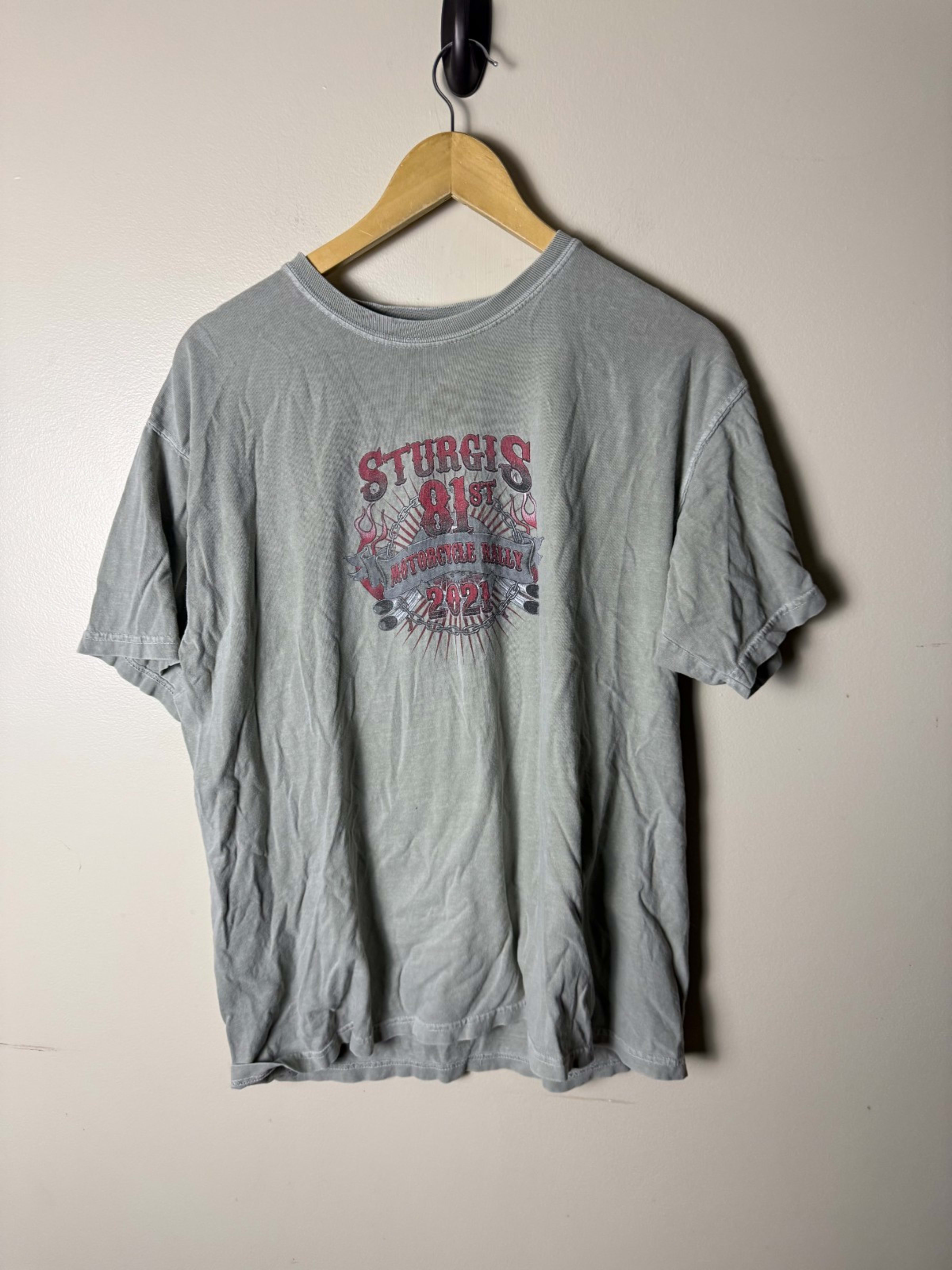 Sturgis  T-Shirt 81th Motorcycle Rally 2021 Hills Tee Mens L Gray