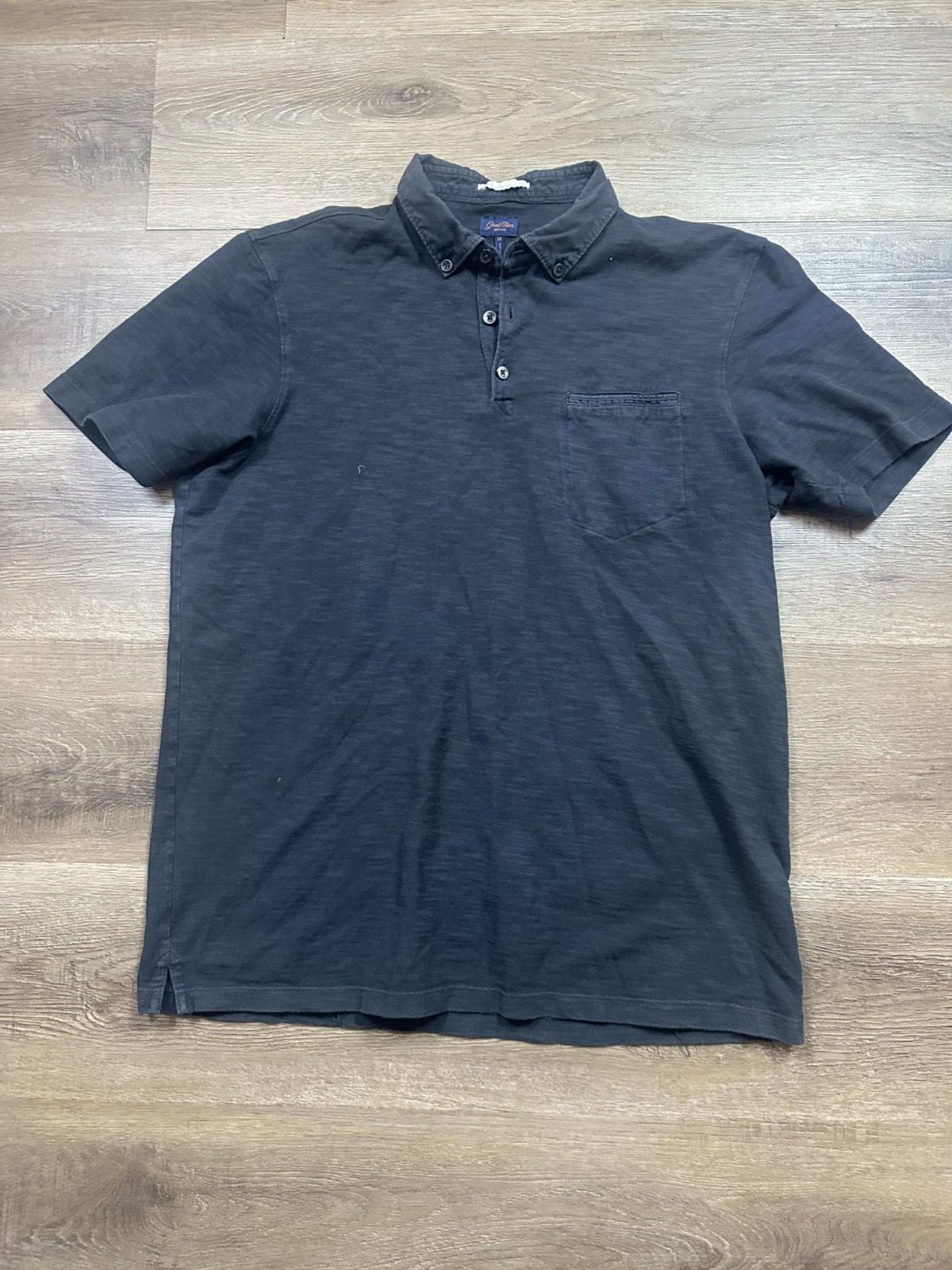 GoodMan Short Sleeve Polo Men's M Black Collared Casual Pocket Tee Preppy