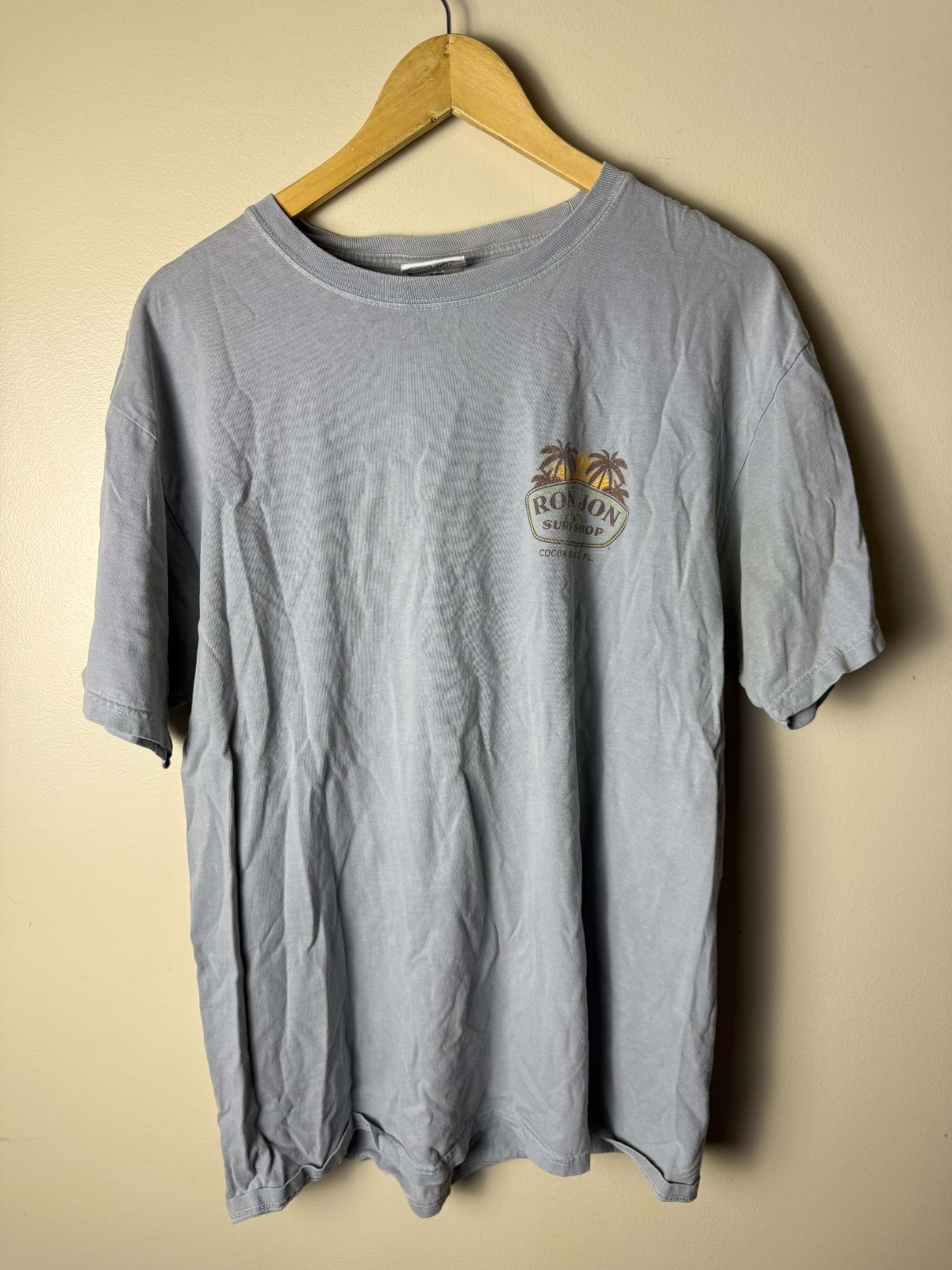 Ron Jon Surf Shop T-Shirt Mens L Blue Graphic Print Short Sleeve Pullover