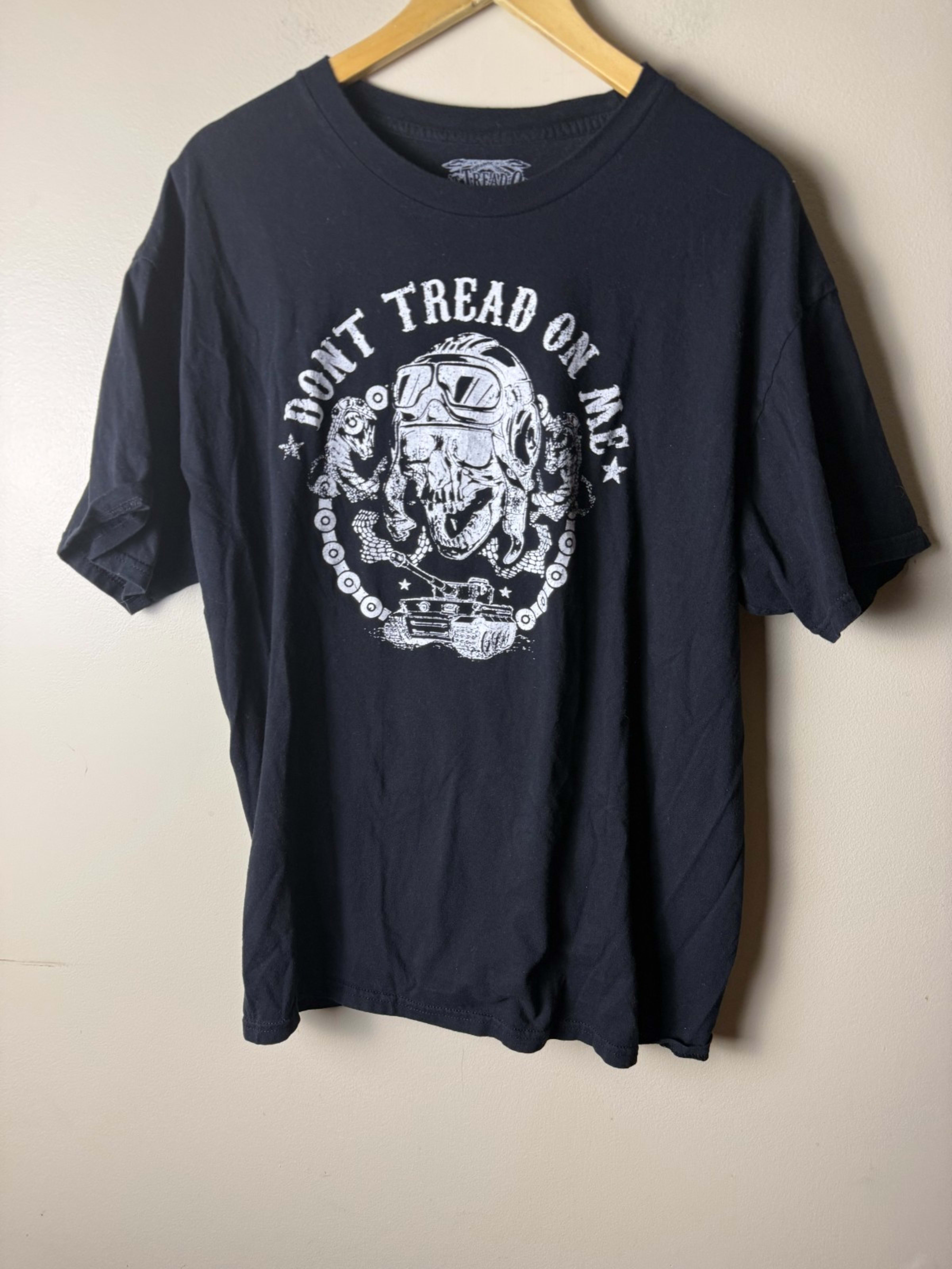 2nd Amendment Liberty or Death T-Shirt Don't Tread On Me Graphic Skull Mens XL