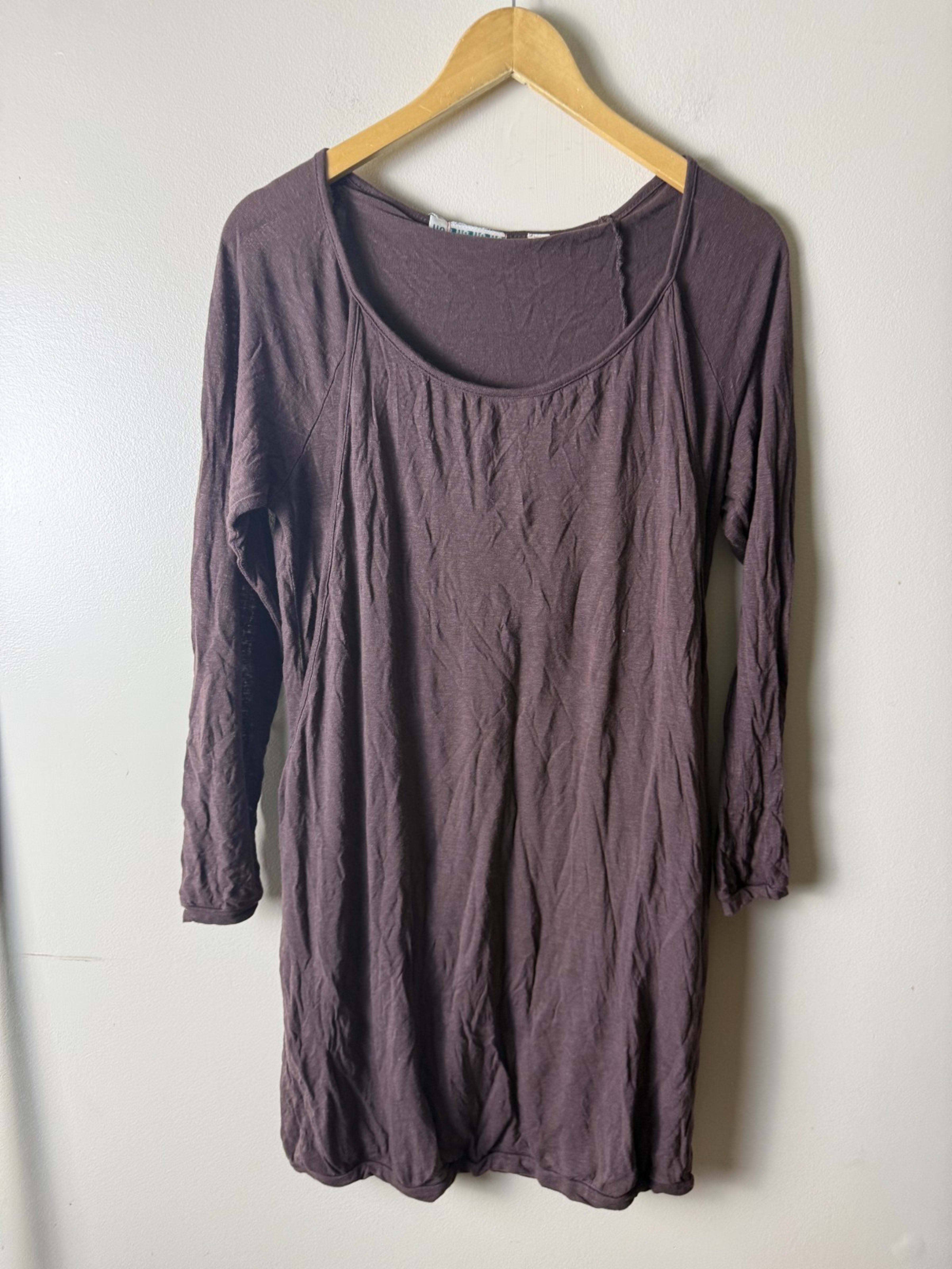 Vintage Urban Outfitters Dress Womens M Brown Long Sleeve Made in USA