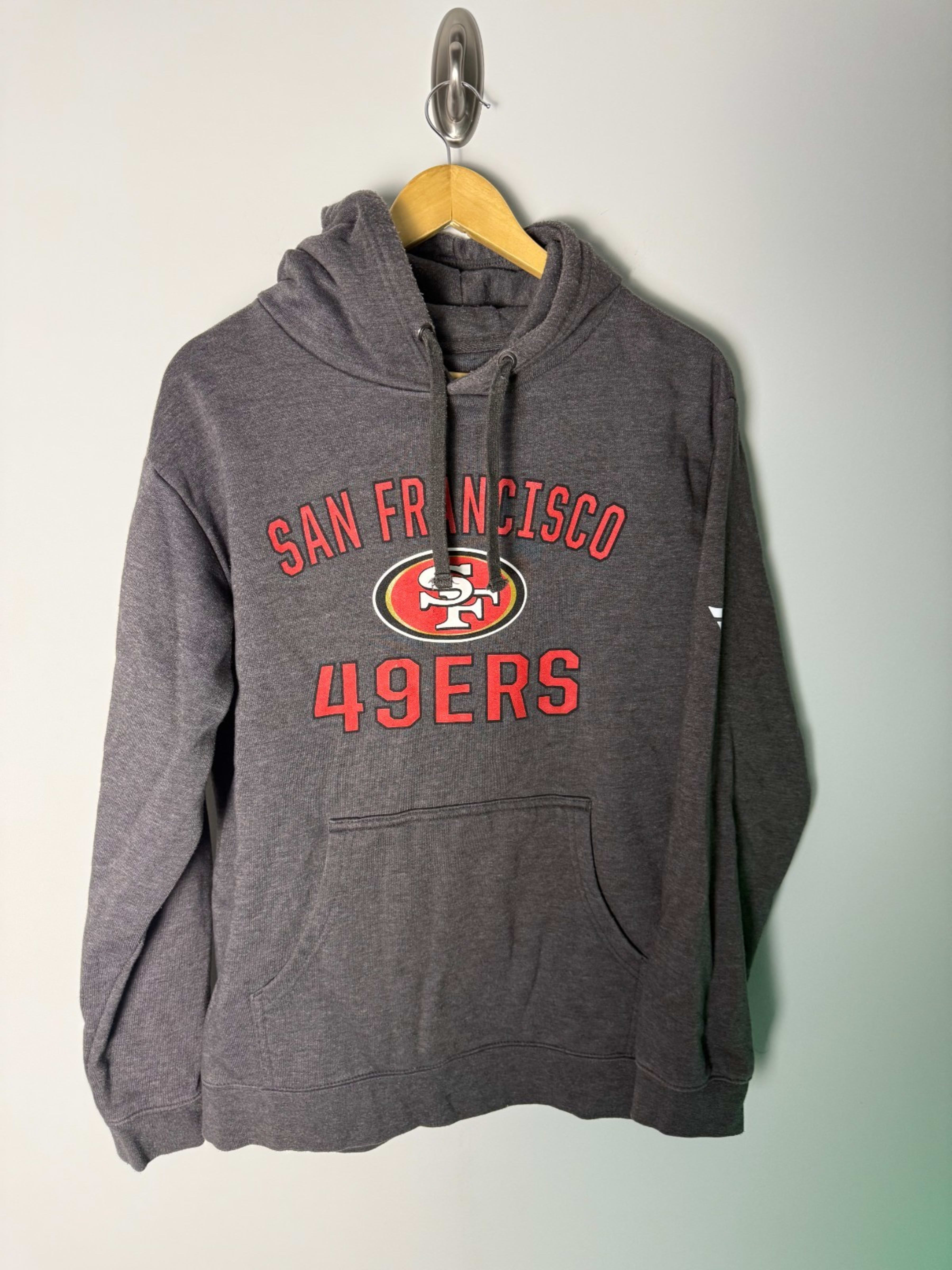 Fanatics Long Sleeve Hoodie Men's L Grey Graphic Print 49ers Casual